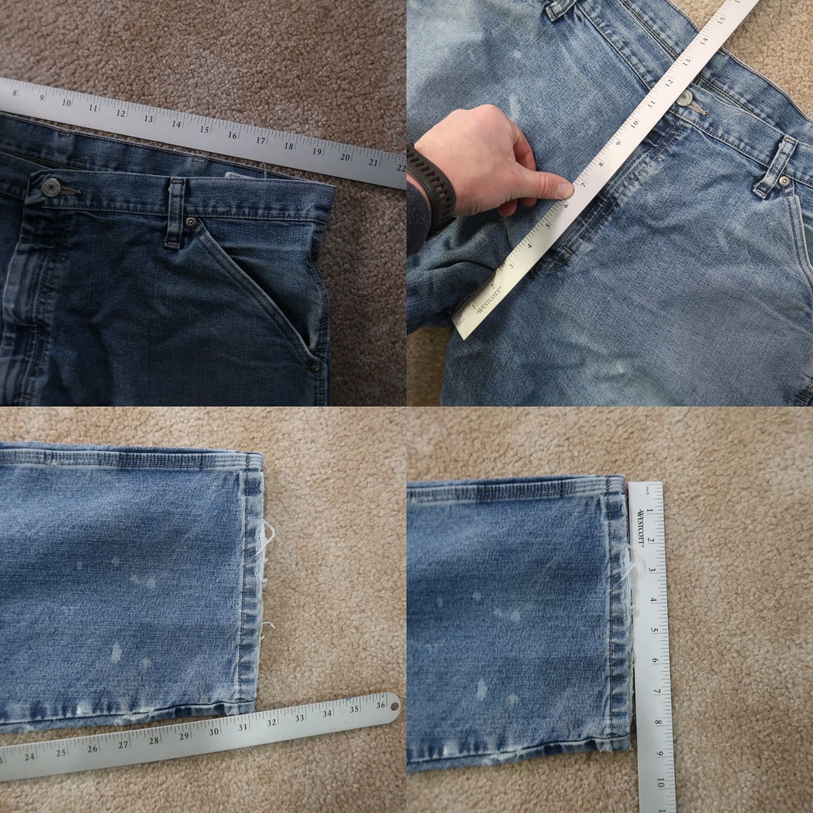 Wrangler Wrangler Carpenter Jeans Adult 38x32 Blue Distressed Denim Straight Regular Zip Size US 38 / EU 54 - 9 Thumbnail
