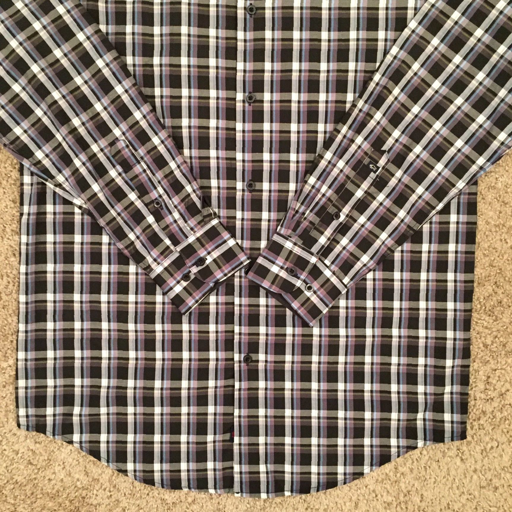 Buffalo David Bitton Buffalo David Bitton Shirt Mens Medium Slim Black Plaid Long Sleeve Button Up Size US M / EU 48-50 / 2 - 3 Thumbnail