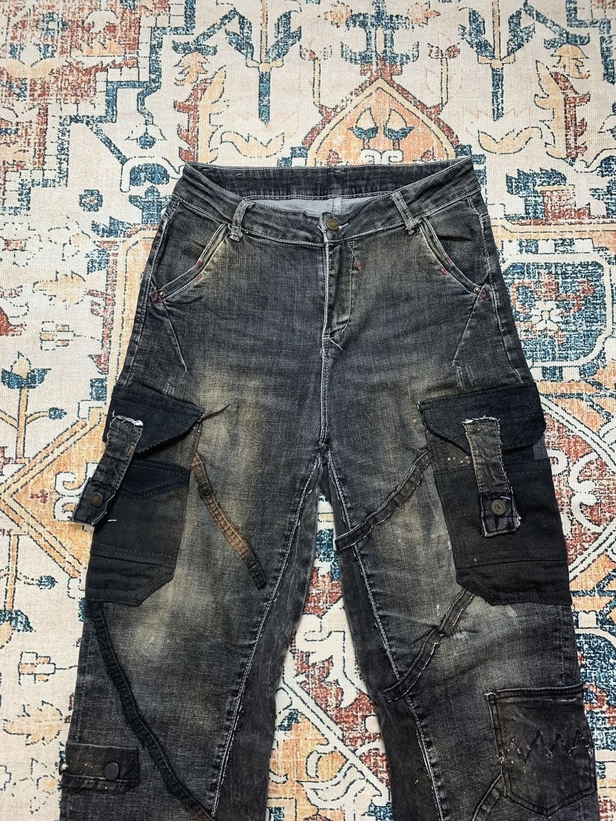 Other Spider Cargo Black Vertigo Trouser Flared Pants Rework Size US 30 / EU 46 - 3 Thumbnail
