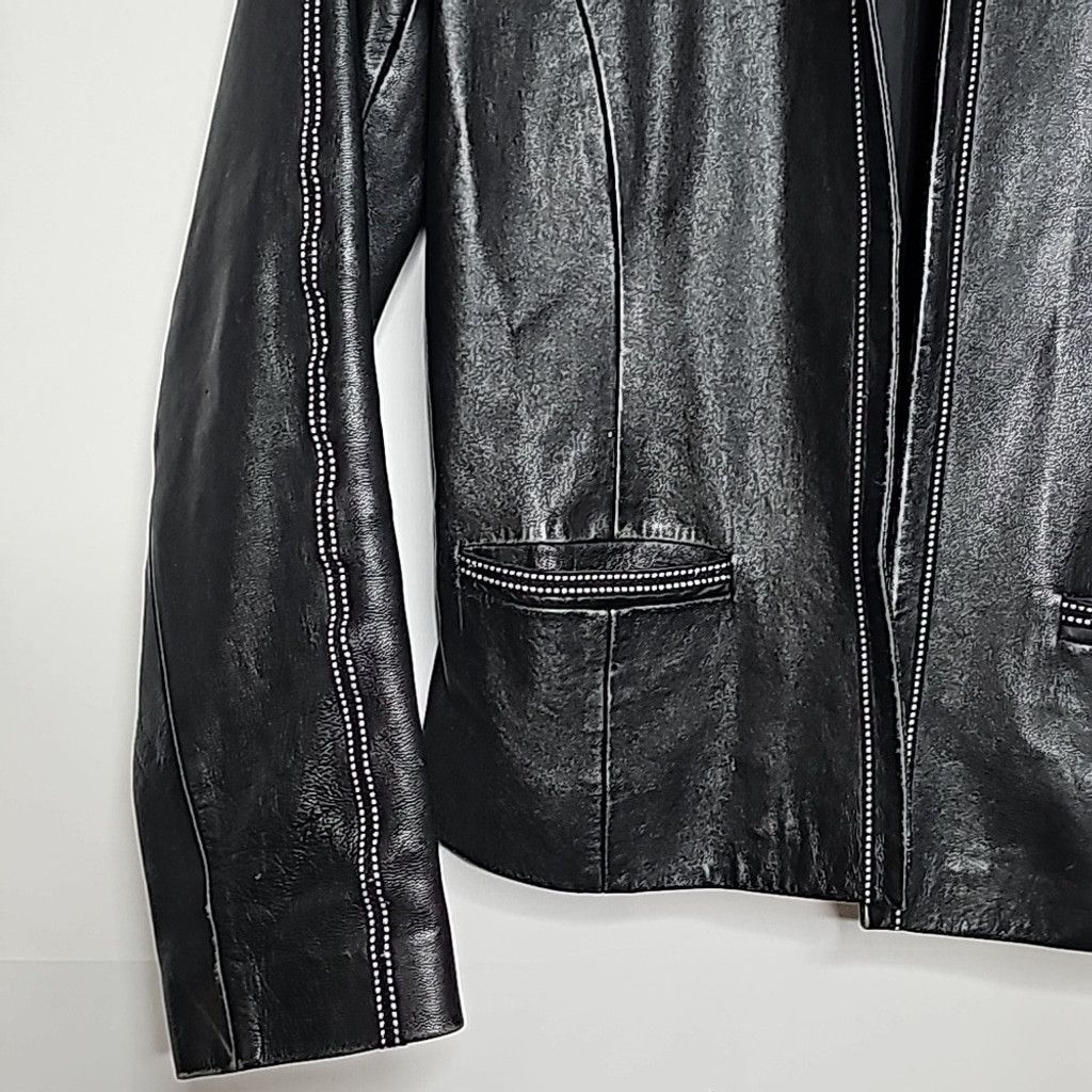 The Unbranded Brand VS2 by Vakko 100% pure lamb leather open moto jacket sz Med Size M / US 6-8 / IT 42-44 - 5 Thumbnail