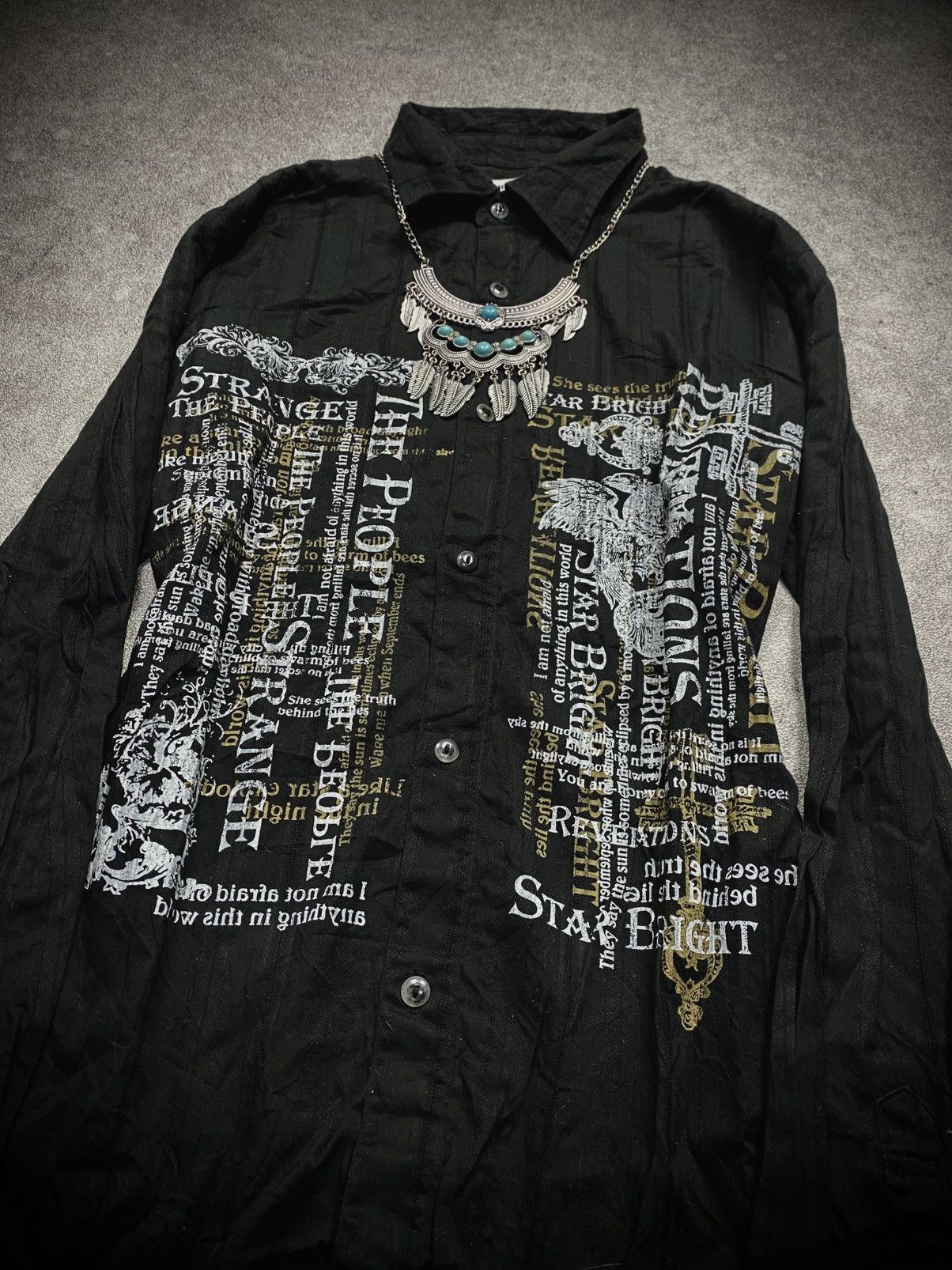 KMRii 00s Comontage Japanese Poem KMRii Style Shirt Size US M / EU 48-50 / 2 - 3 Thumbnail