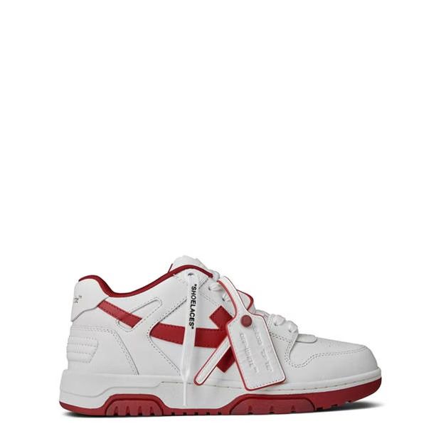 image of Off White O1G2R1Mq0524 Sneakers In White & Burgundy in White/Burgundy, Men's (Size 8)