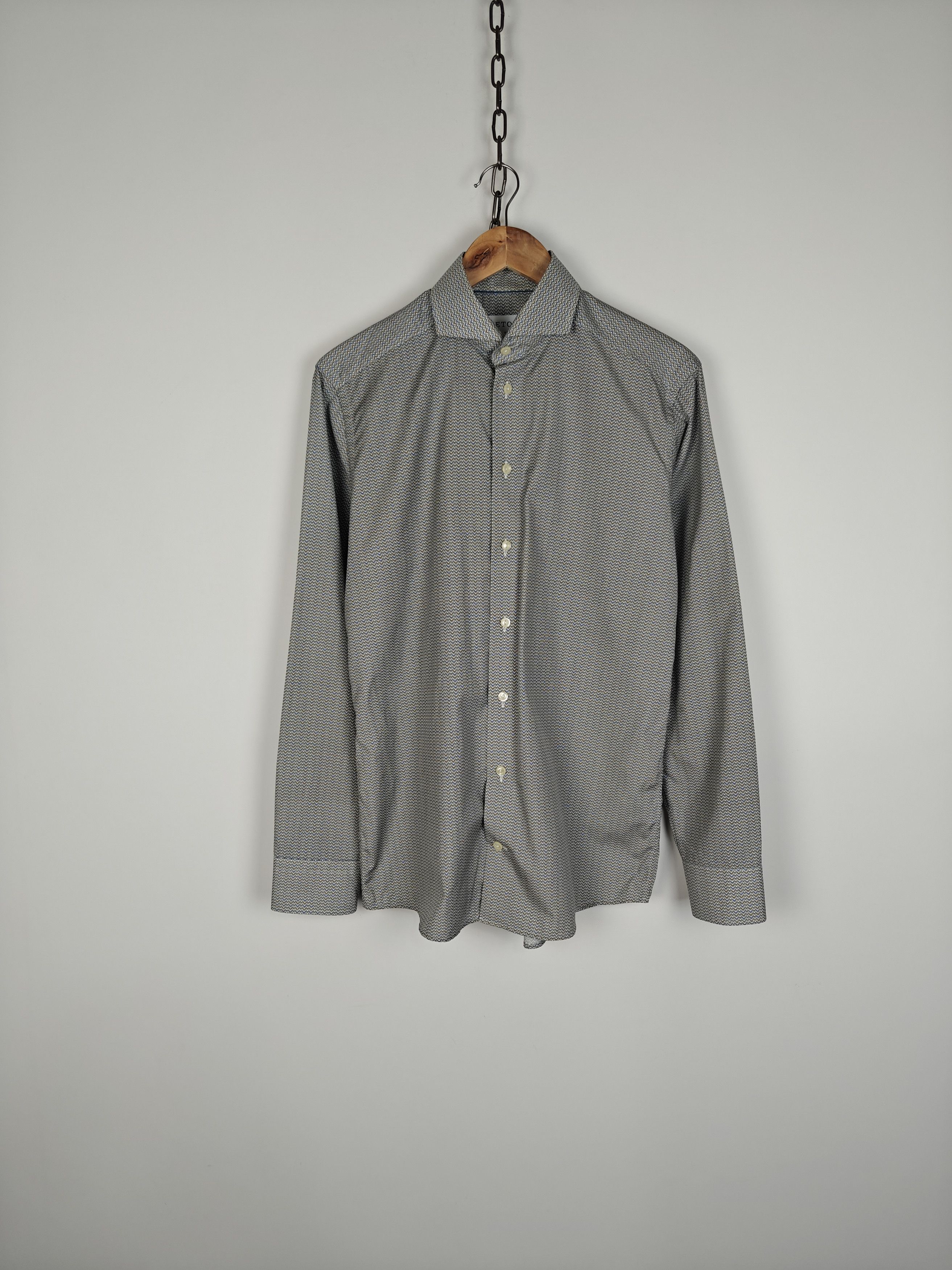 Eton ETON Shirt Button Funny Dogs Monogram size 39 15 1/2 (M) Size US M / EU 48-50 / 2 - 1 Thumbnail