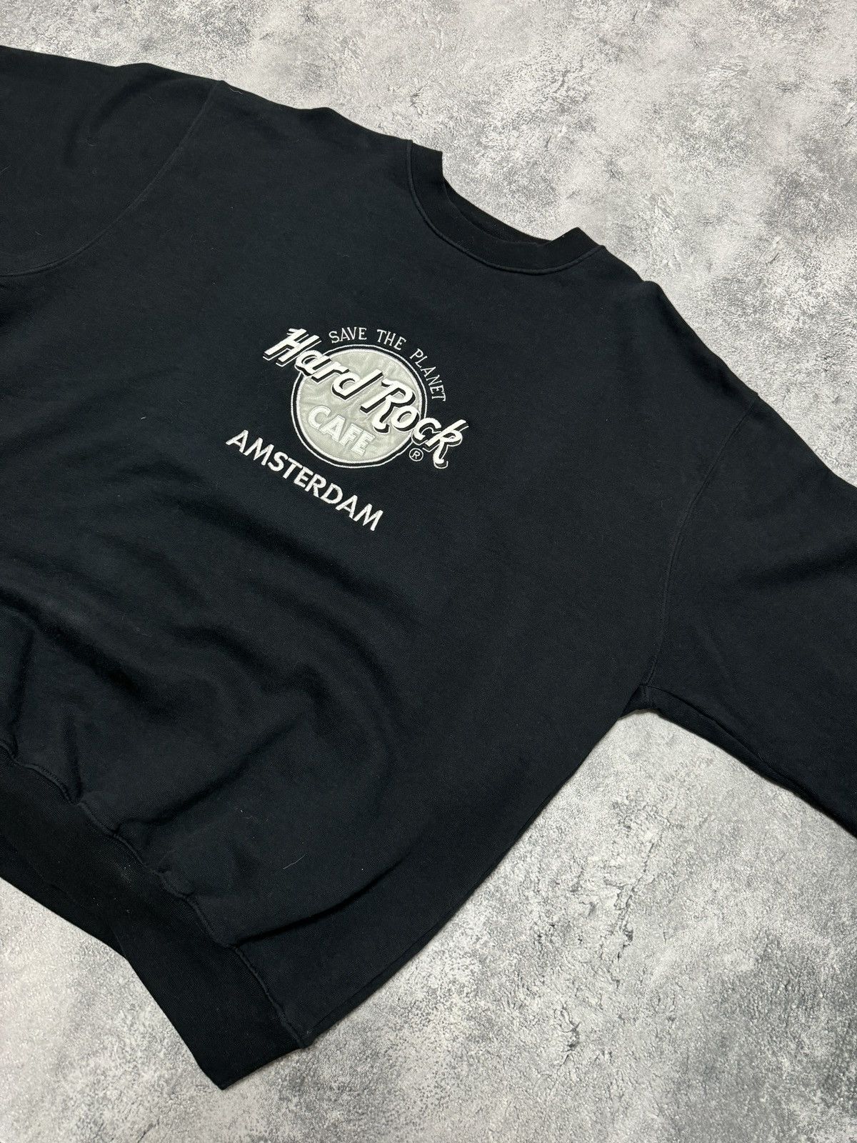 Hard Rock Cafe × Vintage Vintage Hard Rock Cafe Amsterdam Baggy Black Sweatshirt Size US XL / EU 56 / 4 - 4 Thumbnail