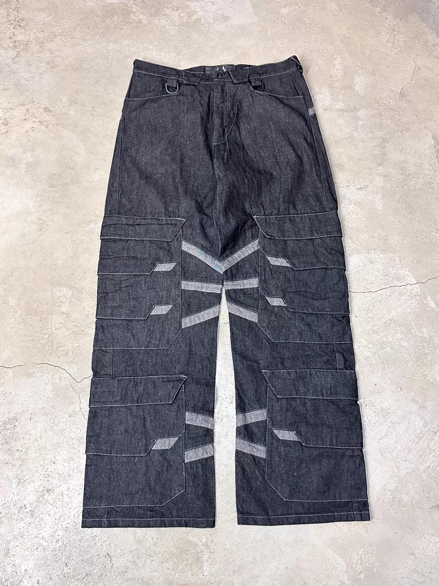 Other Vintage 90s Cyberdog Cargo Jeans Straps Slick Wide Leg L Size US 34 / EU 50 - 1 Thumbnail