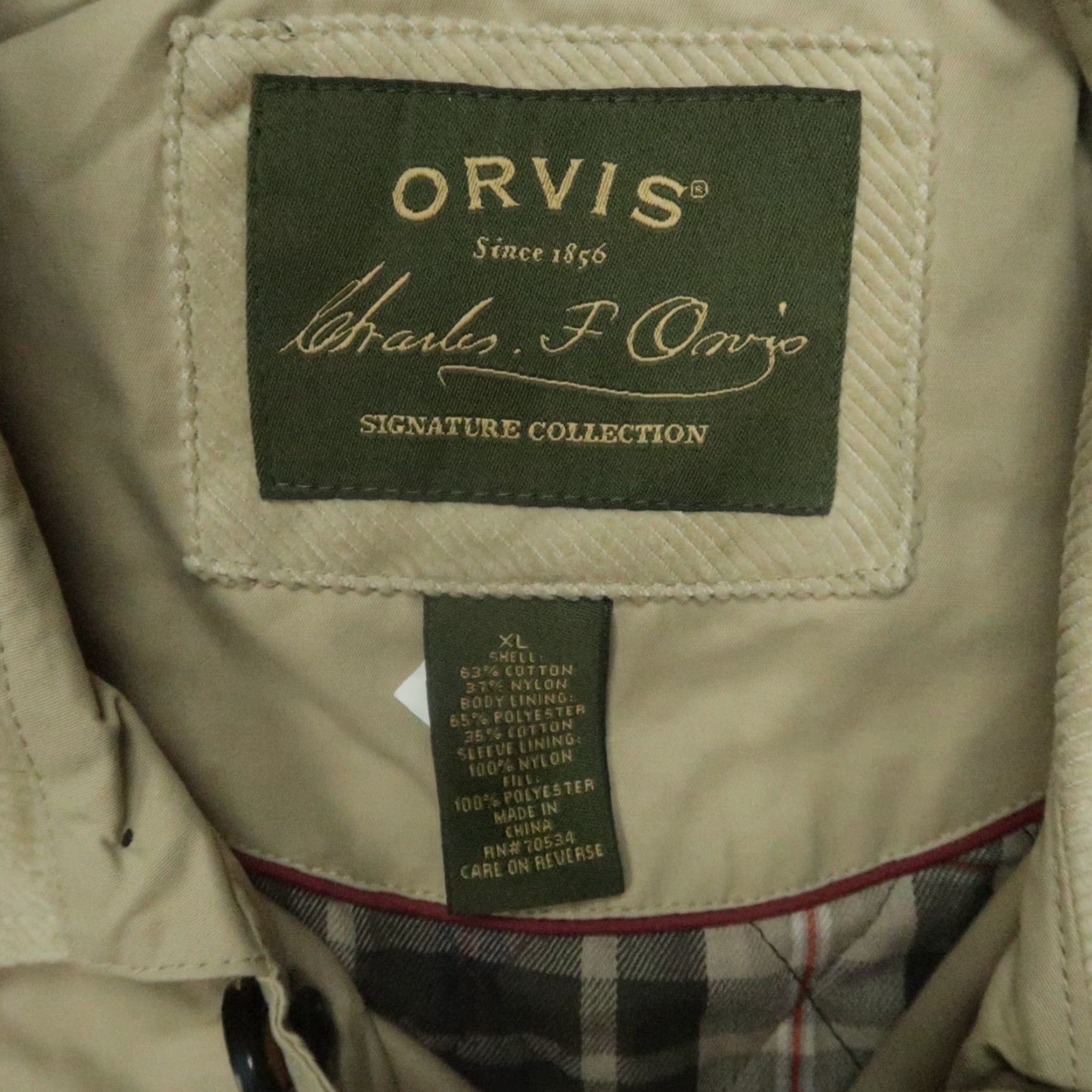 Orvis Orvis Jacket Mens XL Long Waxed Cotton Button Hiking Hunting Lined Pockets Casual Travel Workwear Nylon Polyester Brown Tan Wax Cloth Series Kinder? Size US XL / EU 56 / 4 - 4 Thumbnail