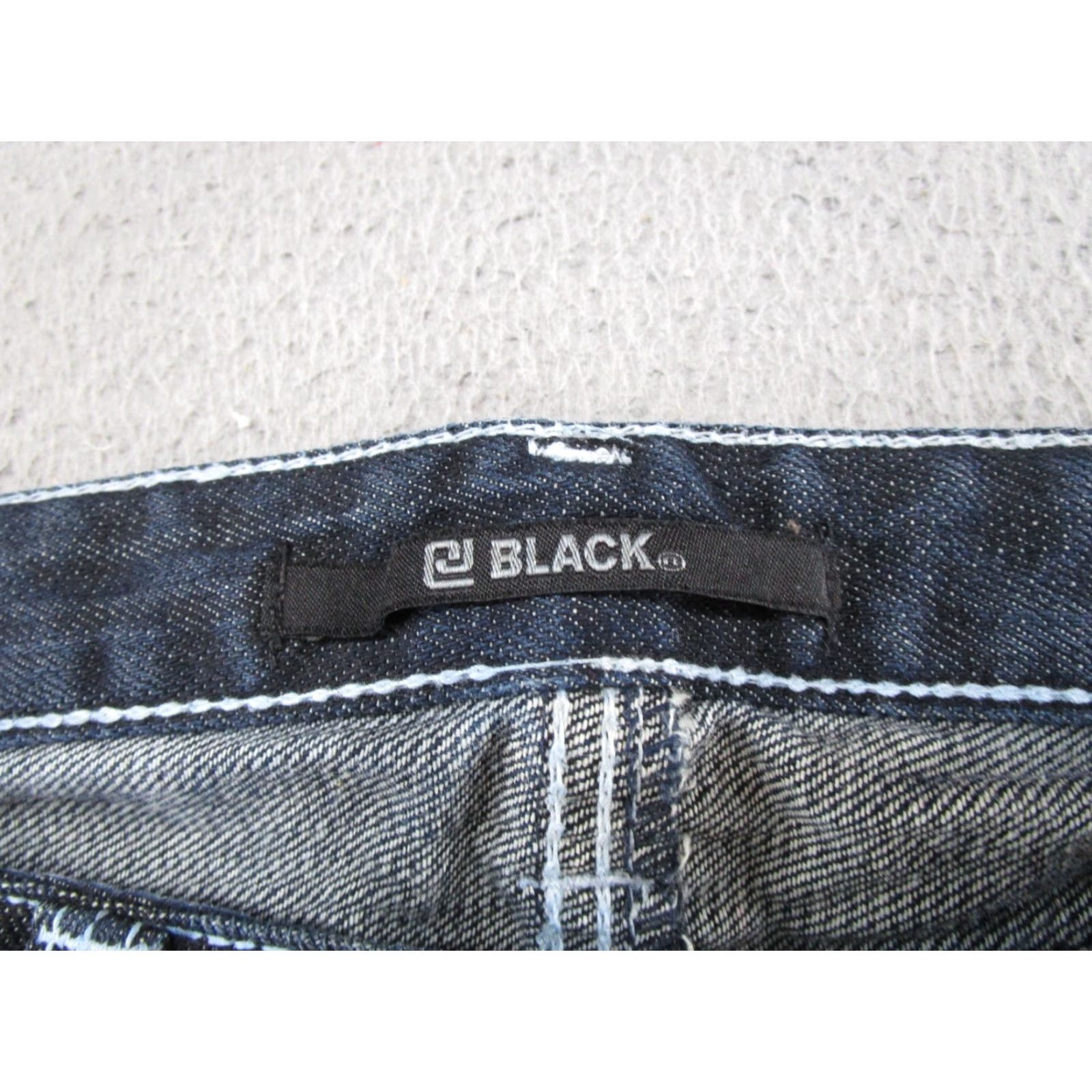 Denime CJ Black Jeans Mens Dark Wash Blue Denim Straight Leg Flap Pockets Size 34x34 Size US 34 / EU 50 - 4 Thumbnail