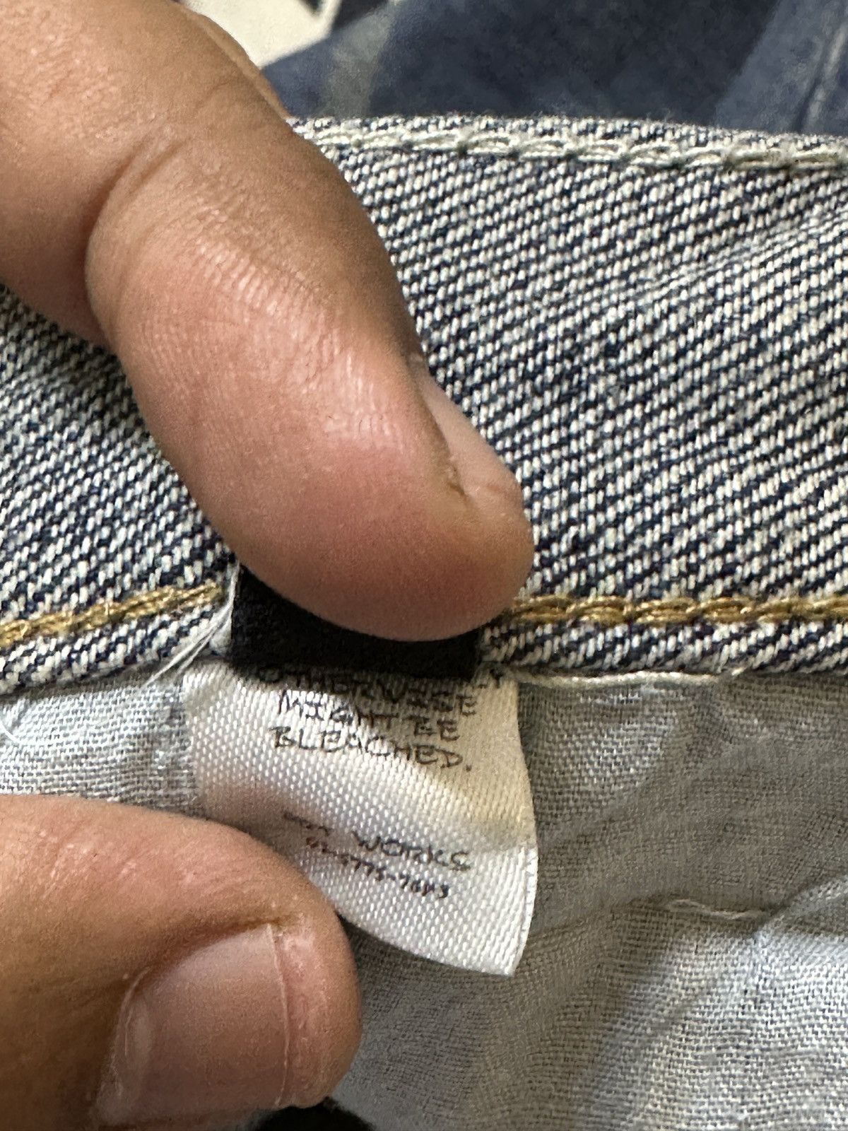 Le Grande Bleu (L.G.B.) Vintage Japanese Brand Art Works Painted Denim Size US 37 - 9 Thumbnail