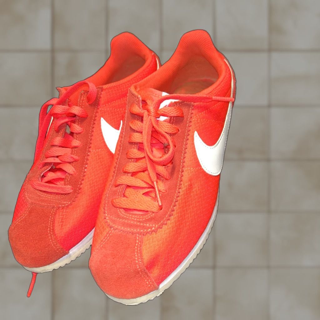 Nike Nike Women’s Classic Cortez Sneaker 749864-810 Nylon Neon Orange Pink Low Top Lace Up Athletic Shoes Women US 8/UK 5/Shoes 2016 Size US 5 / IT 35 - 1 Thumbnail