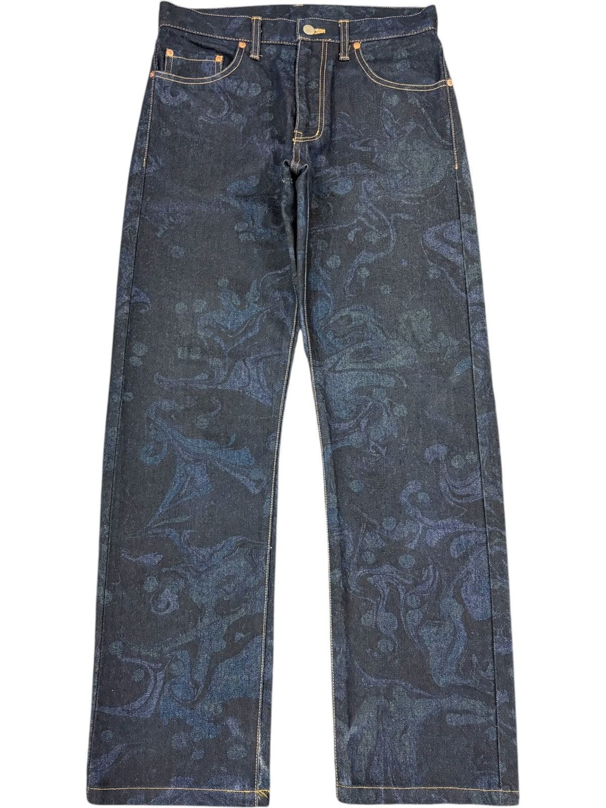 Comme des Garcons Homme RARE CDG Homme Floral Paisley Jacquard Artisanal Jeans Size US 31 - 1 Thumbnail
