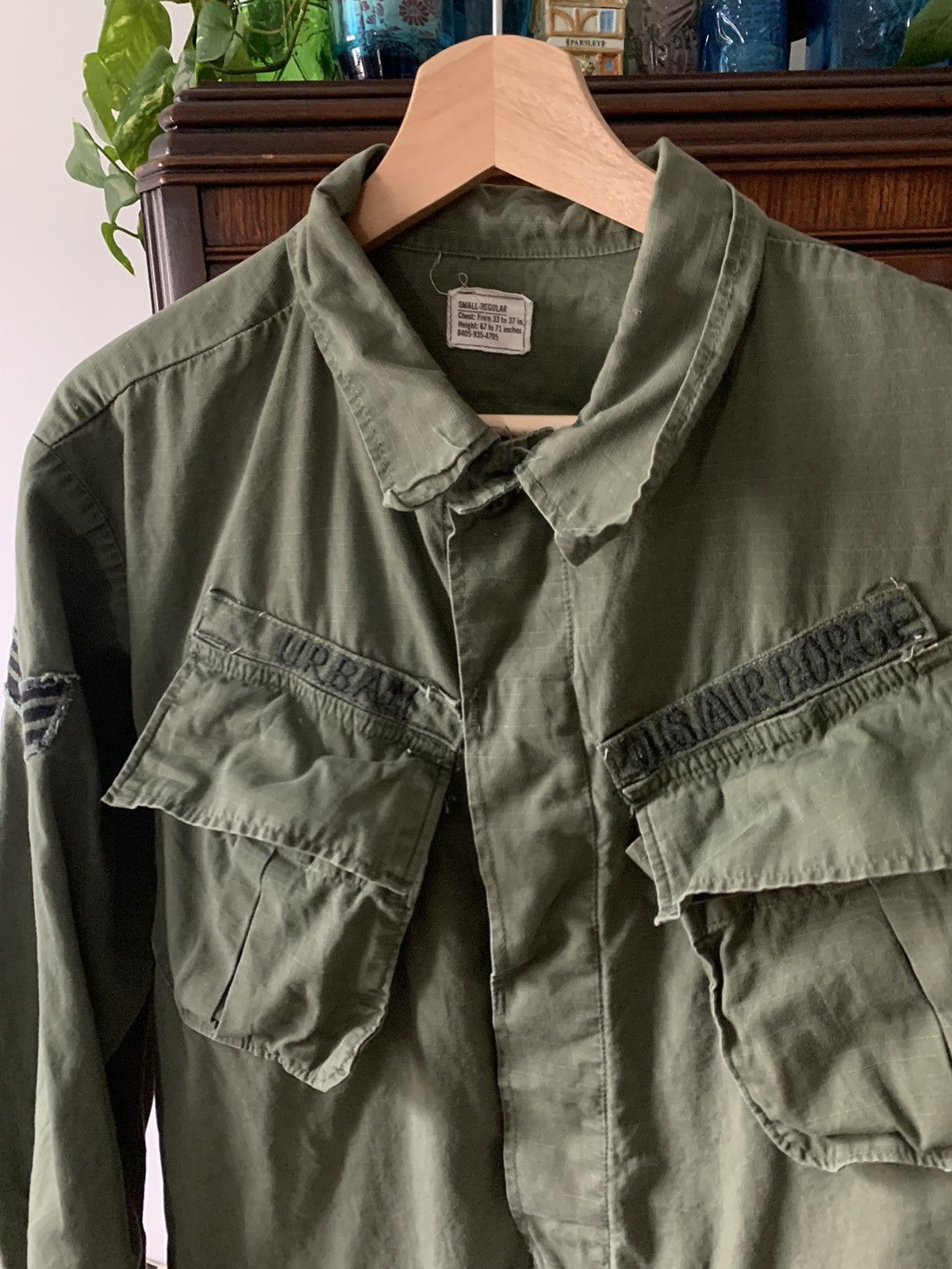 image of Military x Vintage Vietnam OG 107 Rip Stop W/r Slant Pocket Jungle Jacket in Olive (Size Small)