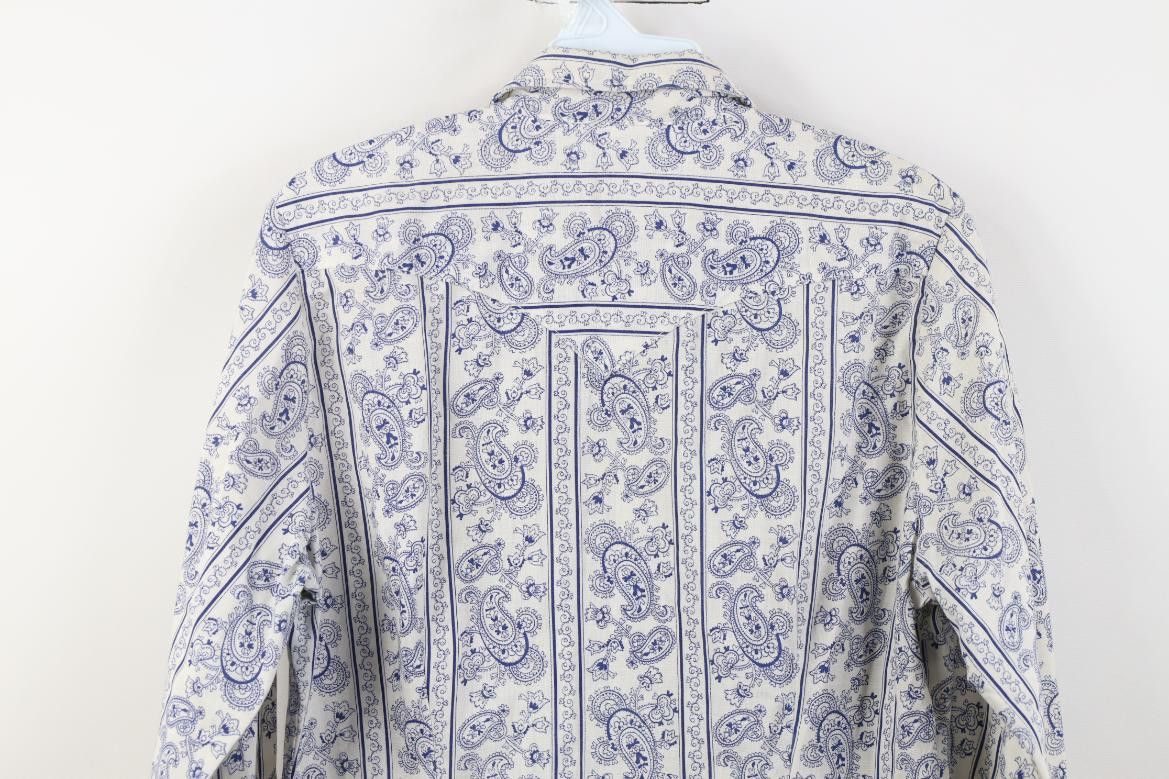 Vintage Vintage 70s Western Country Lace Paisley Ruffled Snap Shirt Size XS / US 0-2 / IT 36-38 - 11 Thumbnail