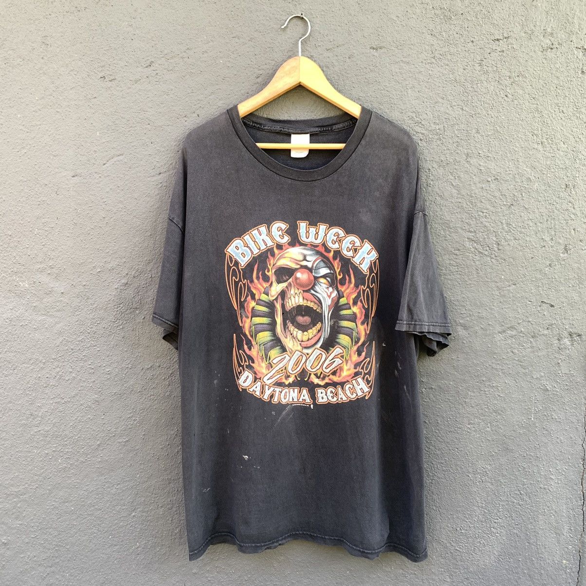 image of Archival Clothing x Vintage Thrashed Faded Faded Y2K Bike Week Daytona Beach Tee in Black (Size 2XL
