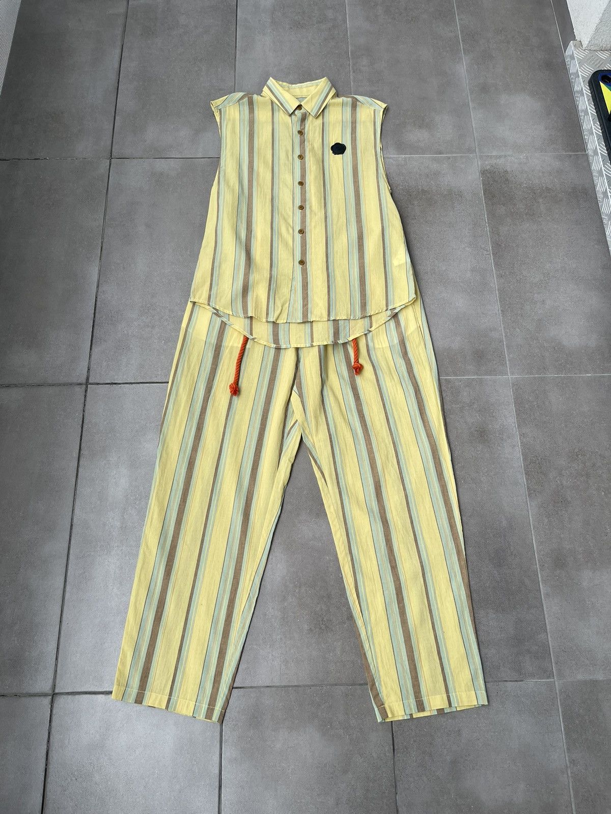 Viktor & Rolf !DS! SS20 Viktor & Rolf Stripe Print Yellow Trousers Size US 36 / EU 52 - 6 Thumbnail