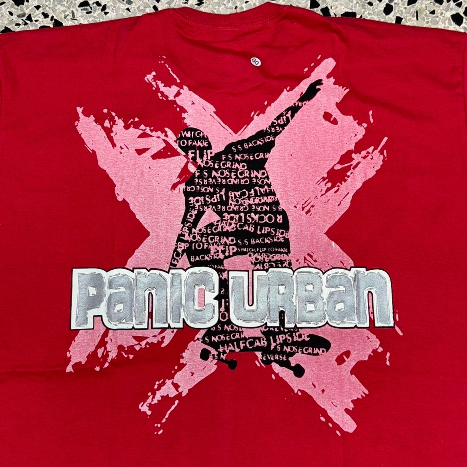 Japanese Brand × Other × Vintage VINTAGE Y2K PANIC URBAN STREETWEAR SKATEBOARD TEE: Size US XL / EU 56 / 4 - 7 Thumbnail