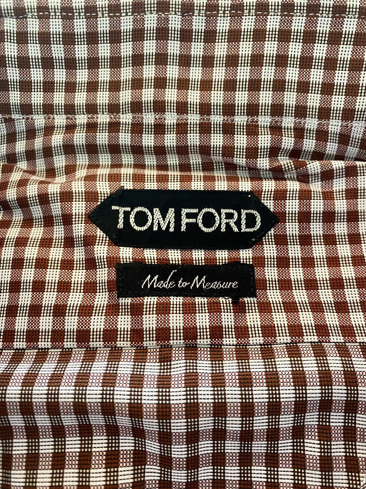 Tom Ford Tom Ford copper/silver gingham check shirt 17 43e Size US L / EU 52-54 / 3 - 2 Thumbnail