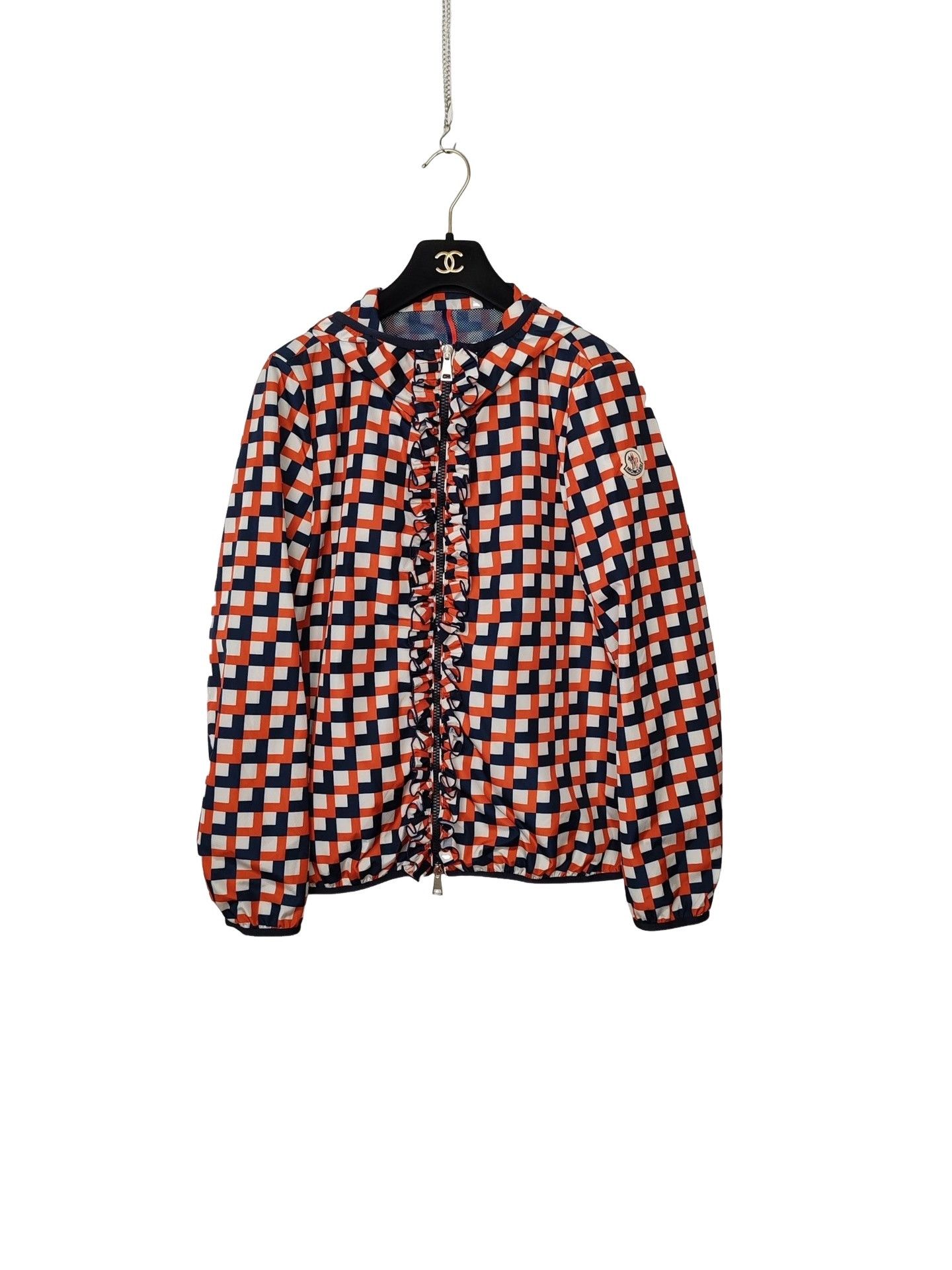 Moncler Moncler Checkered Ruffle Jacket Size L Size L / US 10 / IT 46 - 1 Thumbnail