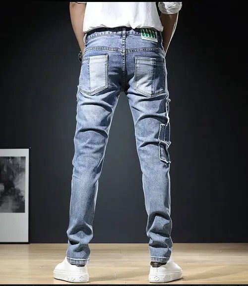 VIBE Embroidered Patchwork Denim Pants Size US 33 - 3 Thumbnail
