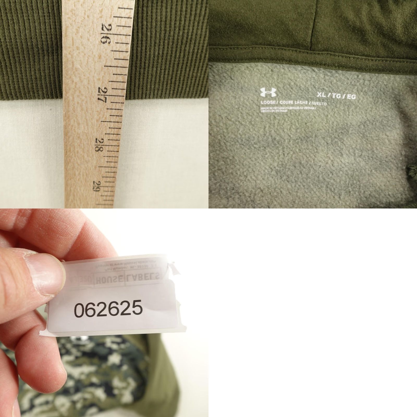 Under Armour Under Armour Hoodie Mens XL Green Camo Pullover Loose Fit Fleece Sweatshirt Size US XL / EU 56 / 4 - 8 Thumbnail