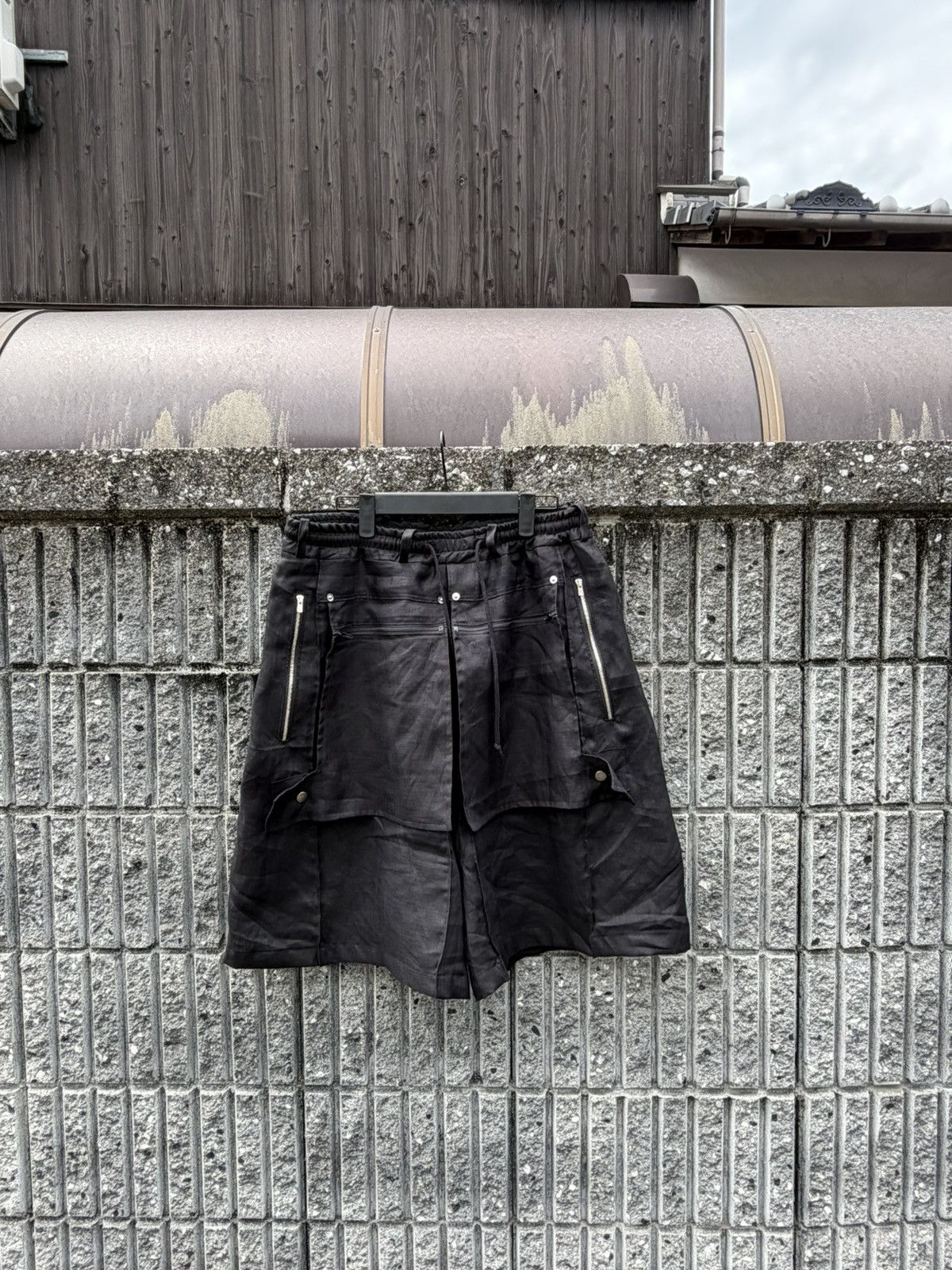 Japanese Brand MYMINESIGN "CUBIK" 3D Geometric Linen Cropped Pants / Shorts Size US 32 / EU 48 - 4 Thumbnail