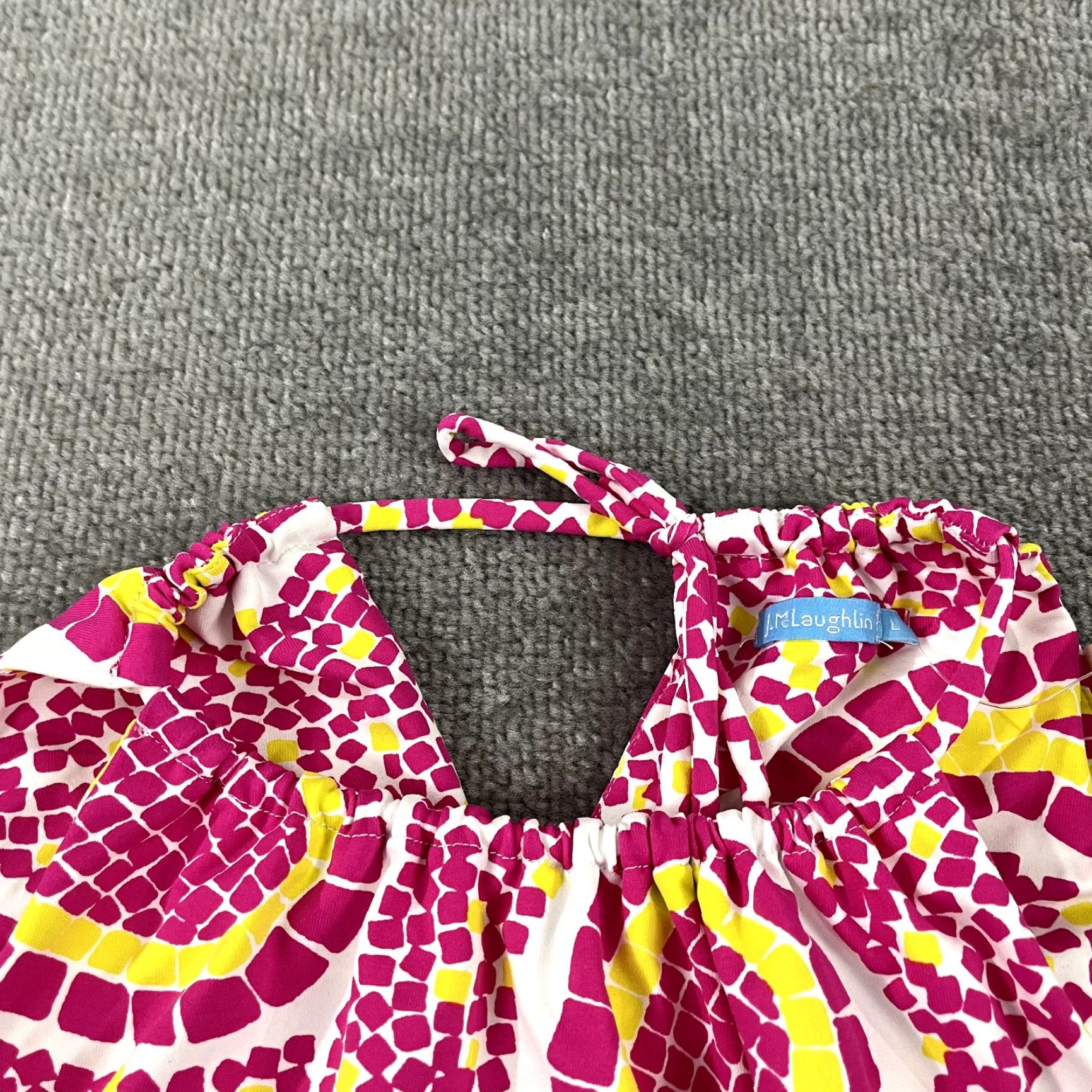 J.McLaughlin J. McLaughlin Dress Womens Large Maria Halter White Yellow Pink South Beach NEW Size L / US 10 / IT 46 - 7 Thumbnail