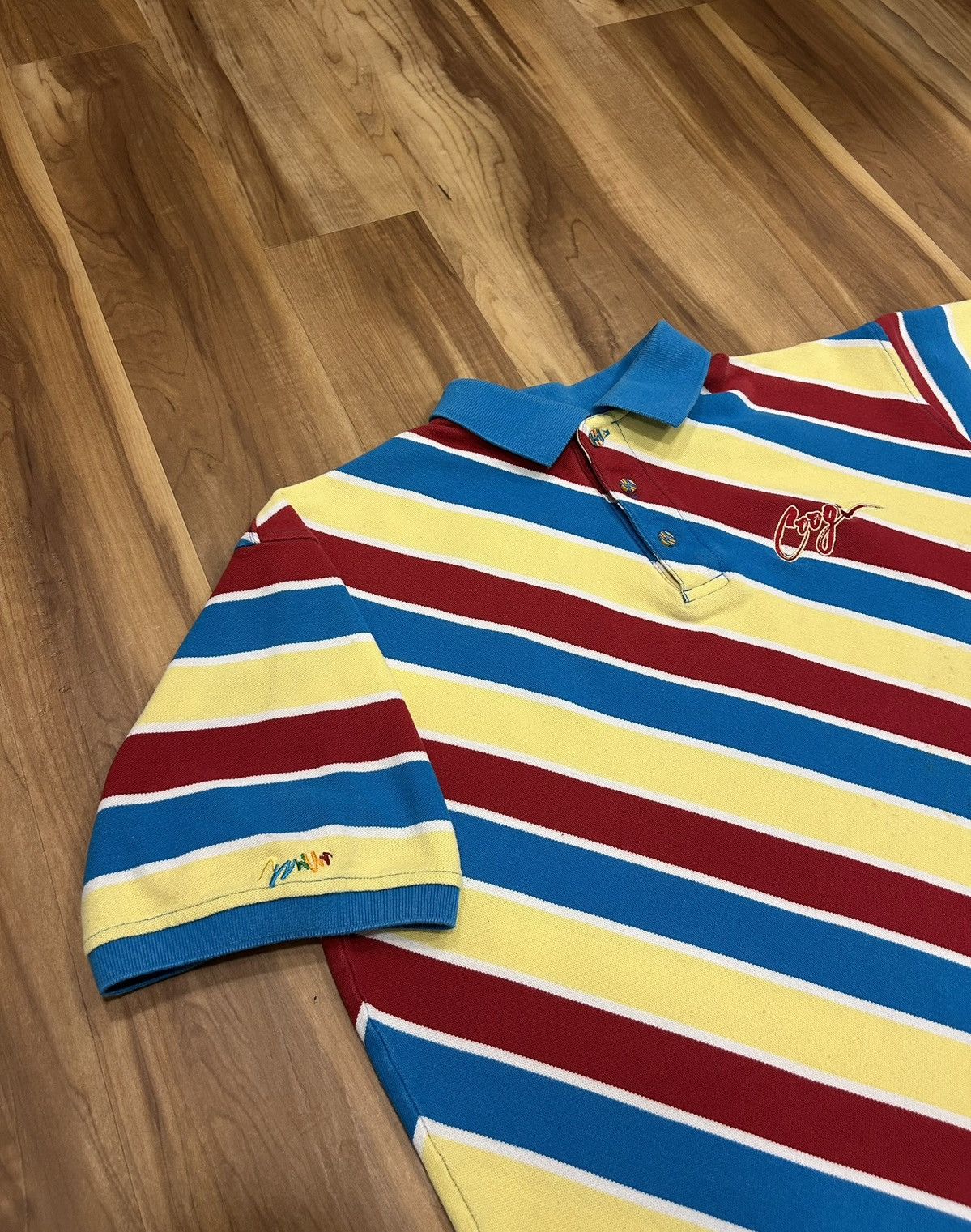 Coogi Coogi Multicoloured Striped Polo Shirt Size US XXL / EU 58 / 5 - 4 Thumbnail