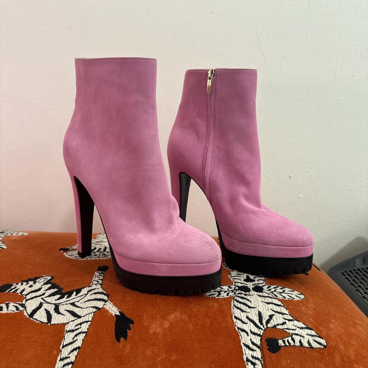 Sergio Rossi Short Pink Boots with Heel Size US 9 / IT 39 - 1 Thumbnail
