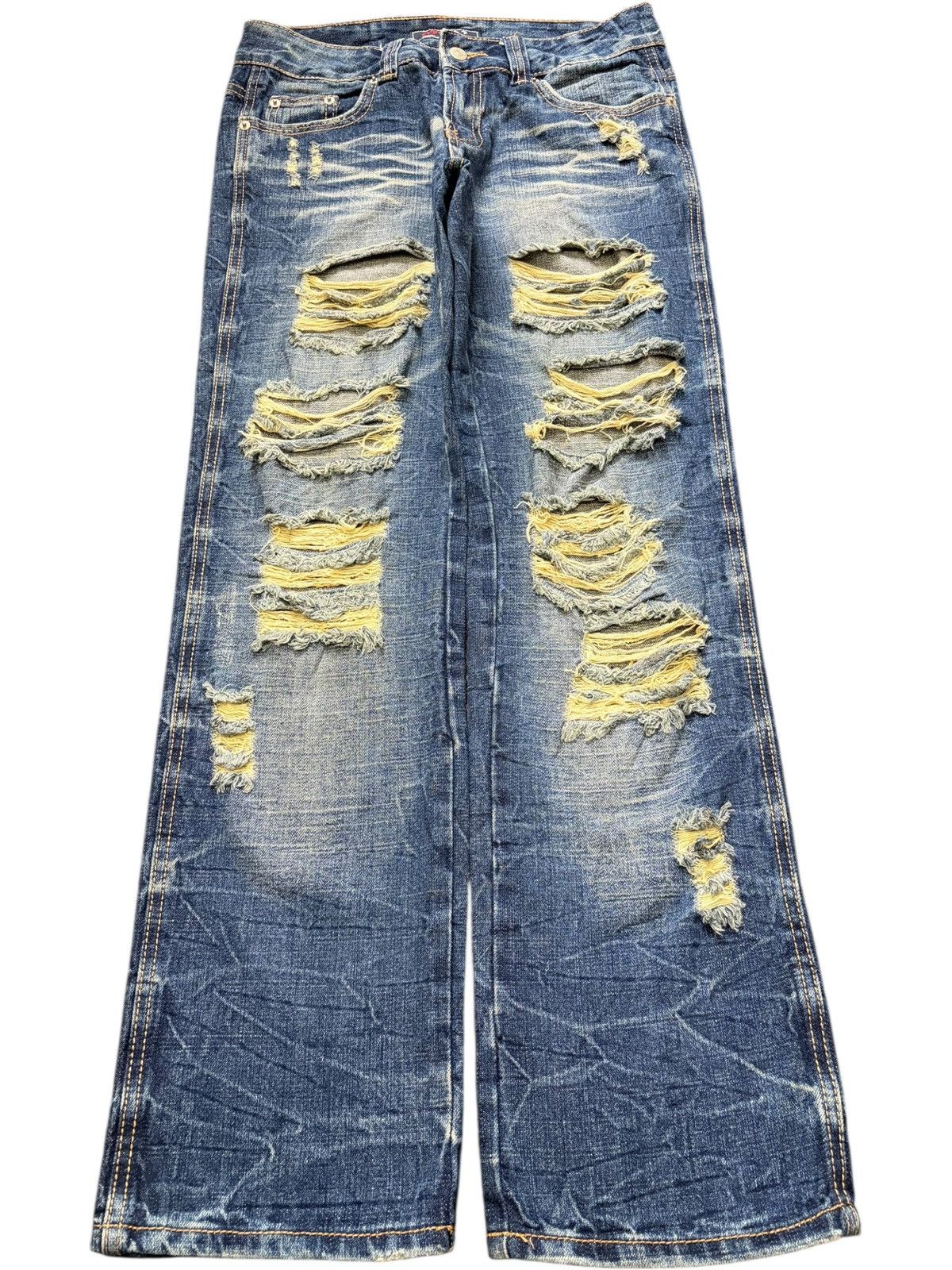 Edwin Vintage Japanese Brand Rusty Wash Distress Loose Jeans Size 30" / US 8 / IT 44 - 1 Thumbnail
