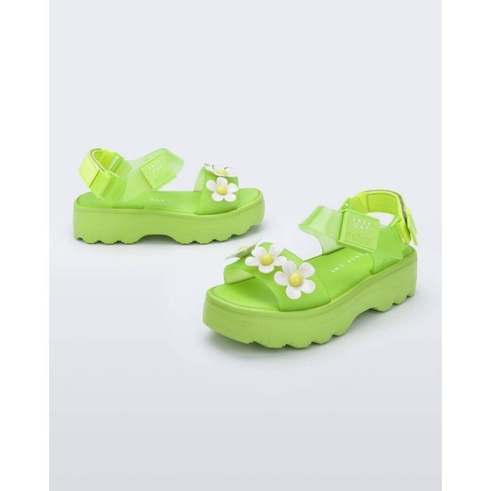 Melissa Melissa x Lazy Oaf Kick Off Sandal Lime Green Platform Open ...