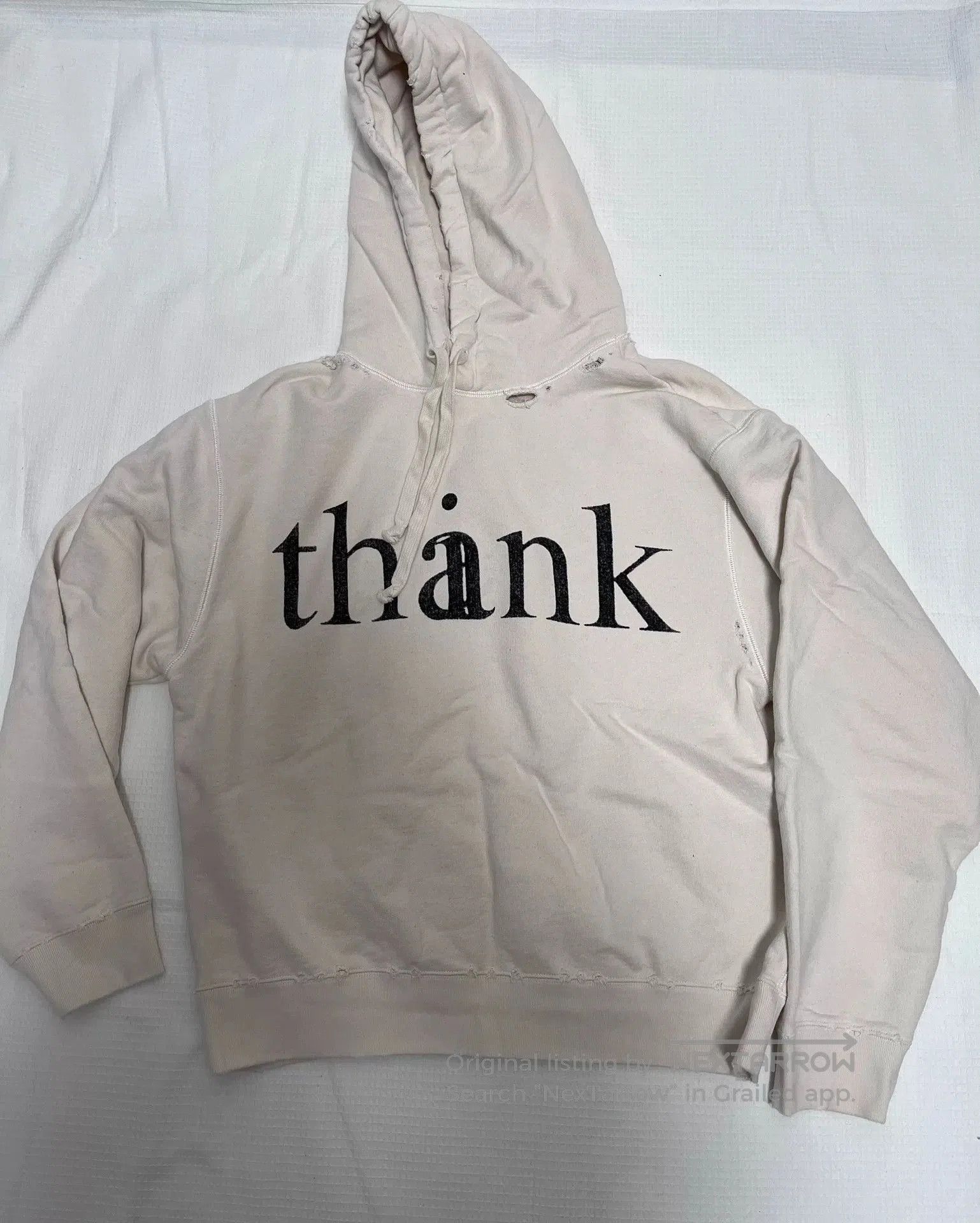 Gucci Gucci Beige Distressed Hoodie S. Size US S / EU 44-46 / 1 - 1 Thumbnail