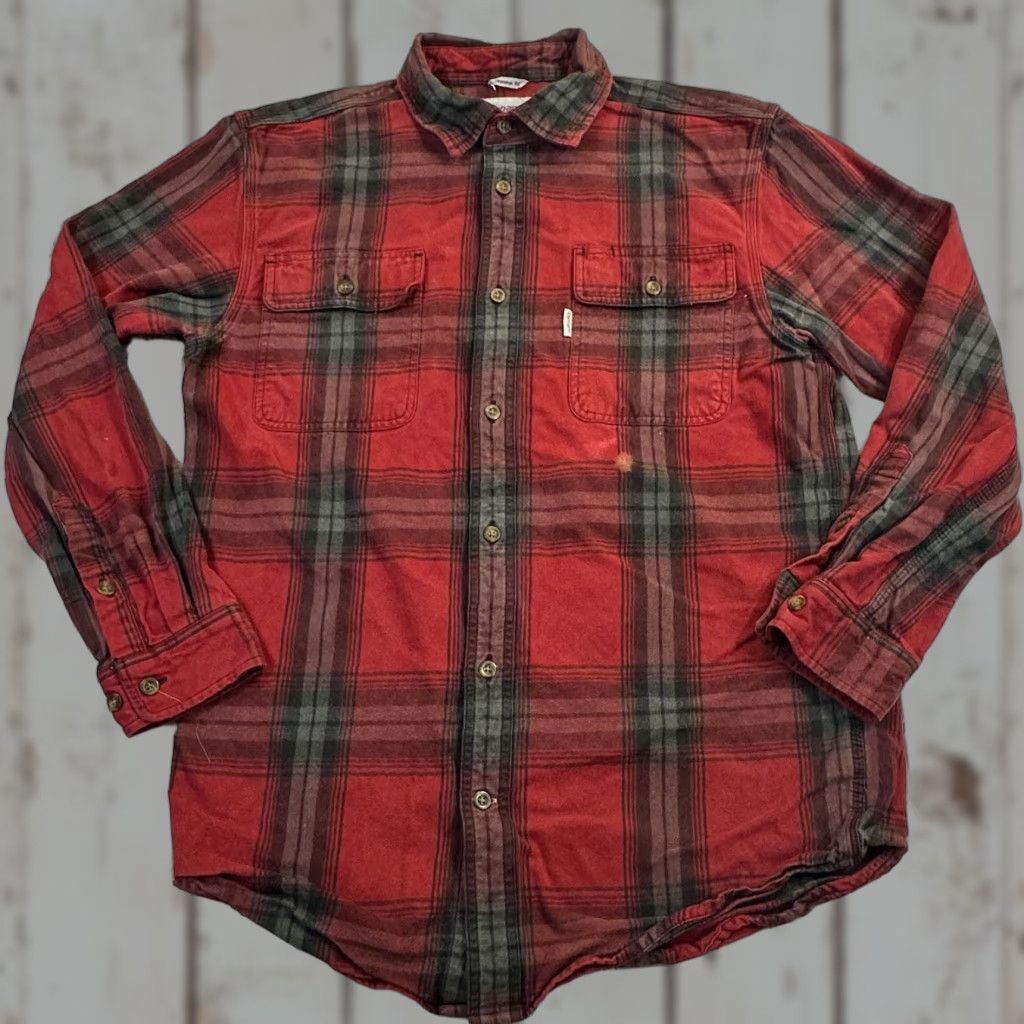 Carhartt VINTAGE Carhartt Original Fit Red Plaid Mid-Weight Flannel Button Up Men's Medium Size US M / EU 48-50 / 2 - 1 Thumbnail