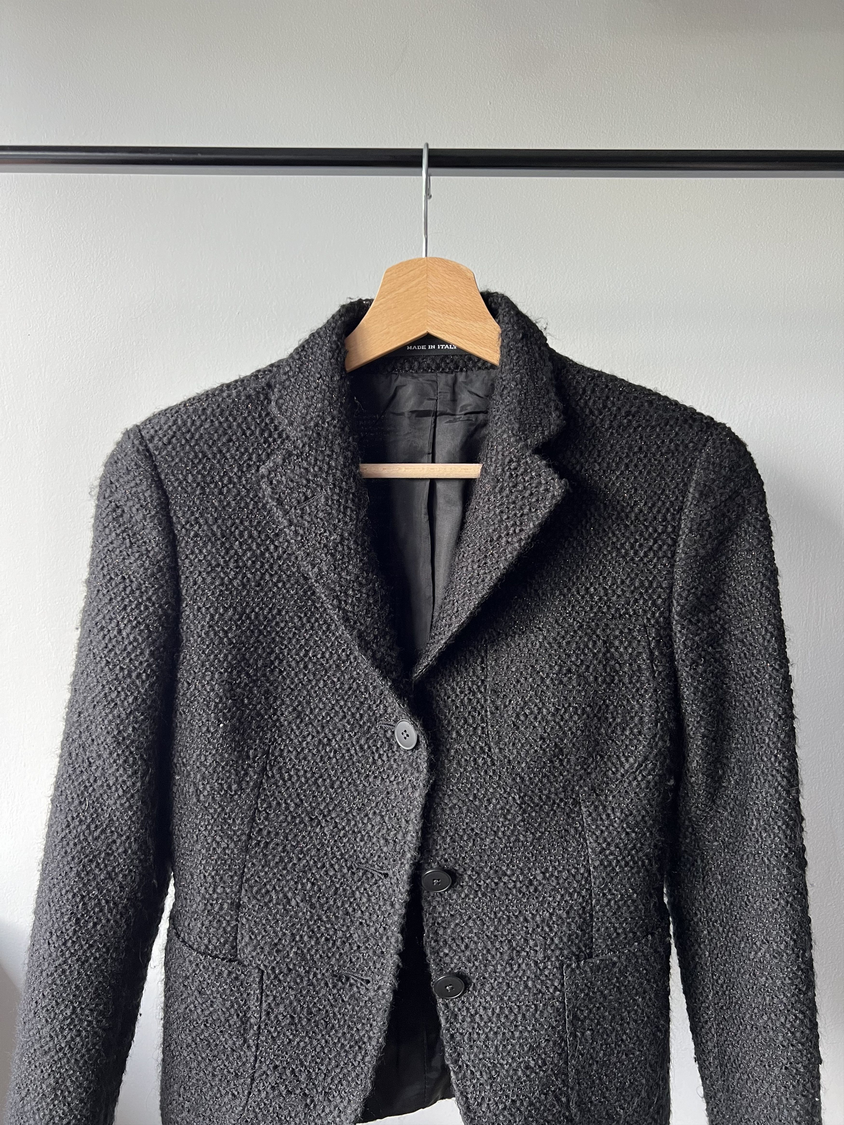 Tagliatore Tagliatore Women's Black Tweed Blazer Jacket Made In Italy Size XS / US 0-2 / IT 36-38 - 3 Thumbnail