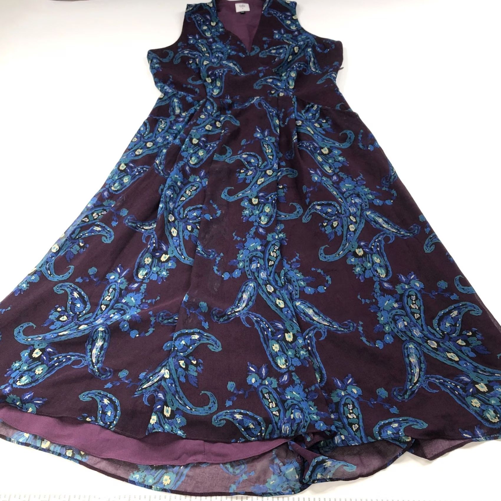 Vintage CAbi 4 Women's A-Line Midi Dress Purple Blue MINT #3461 Size S / US 4 / IT 40 - 7 Thumbnail