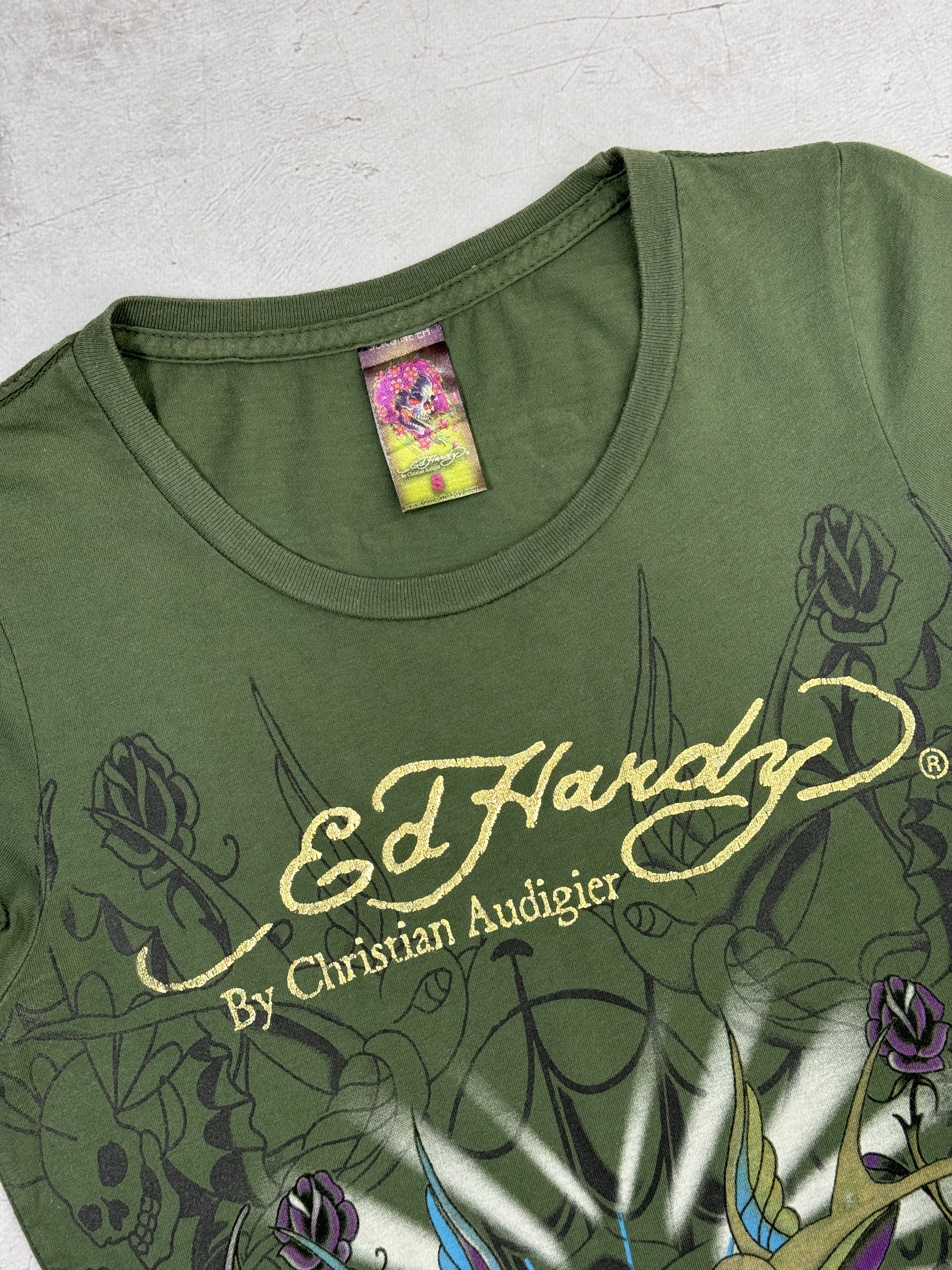 Christian Audigier × Ed Hardy Ed Hardy Mini Dress Tunica Love and Roses Skull & Bird Size S / US 4 / IT 40 - 8 Thumbnail