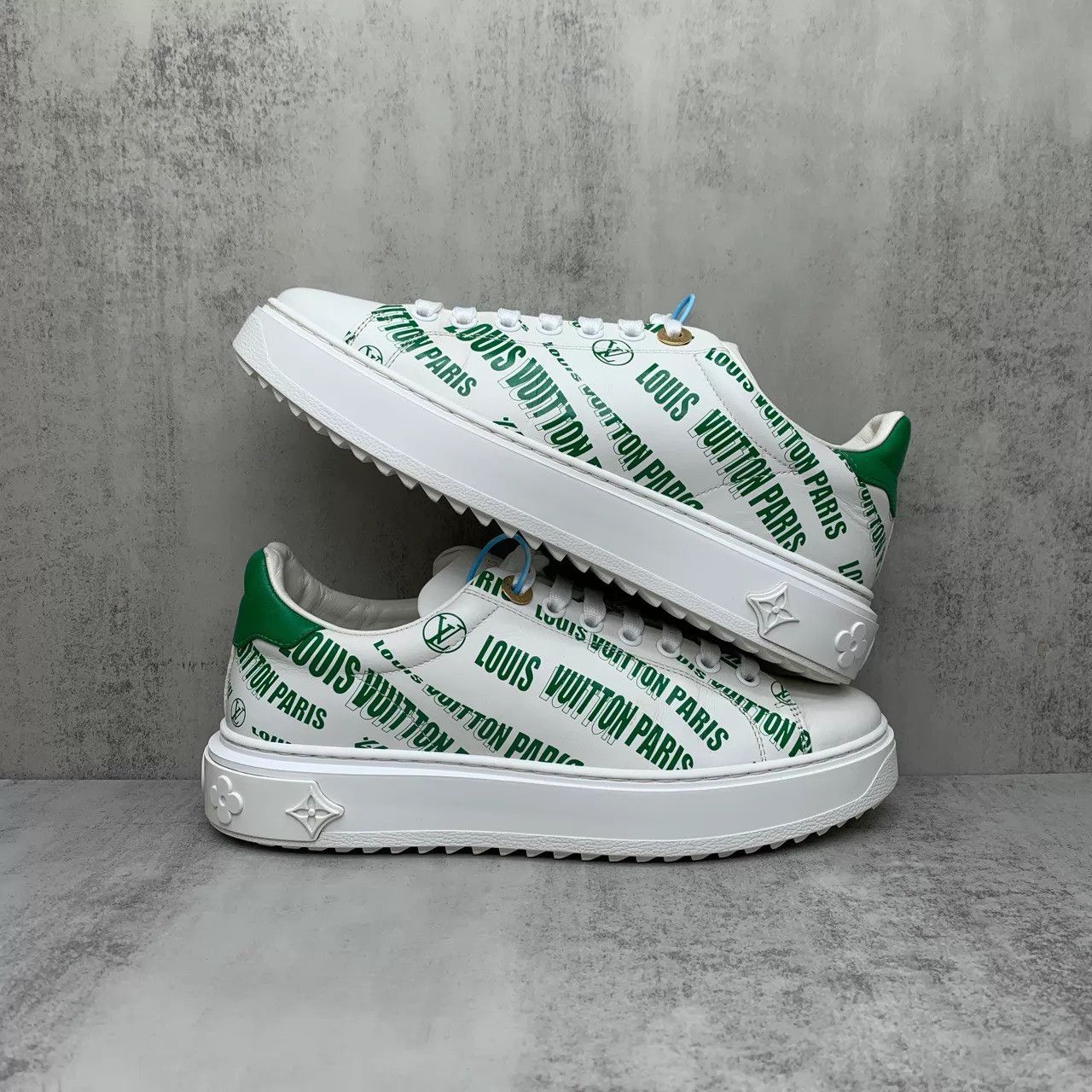 Louis Vuitton LV Time Out white print 37w 95 new JZ1113 sneakers Size US 6.5 / IT 36.5 - 2 Thumbnail