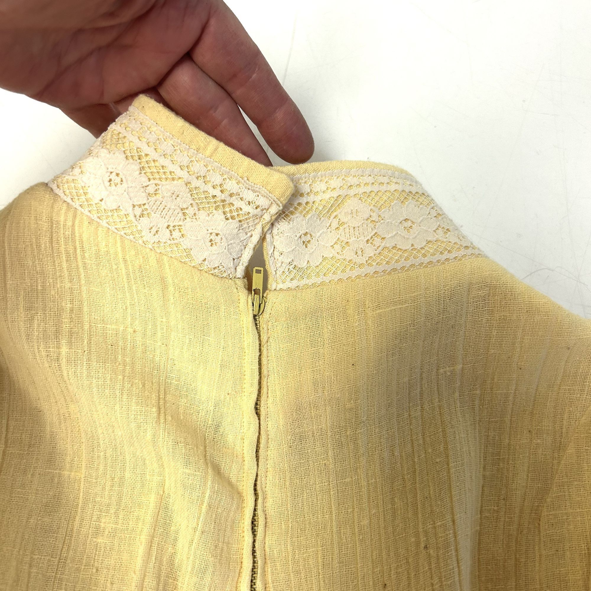 Handmade 70's Gunne Sax Style Prairie FLORAL LACE Wedding Maxi Dress Size S / US 4 / IT 40 - 7 Thumbnail
