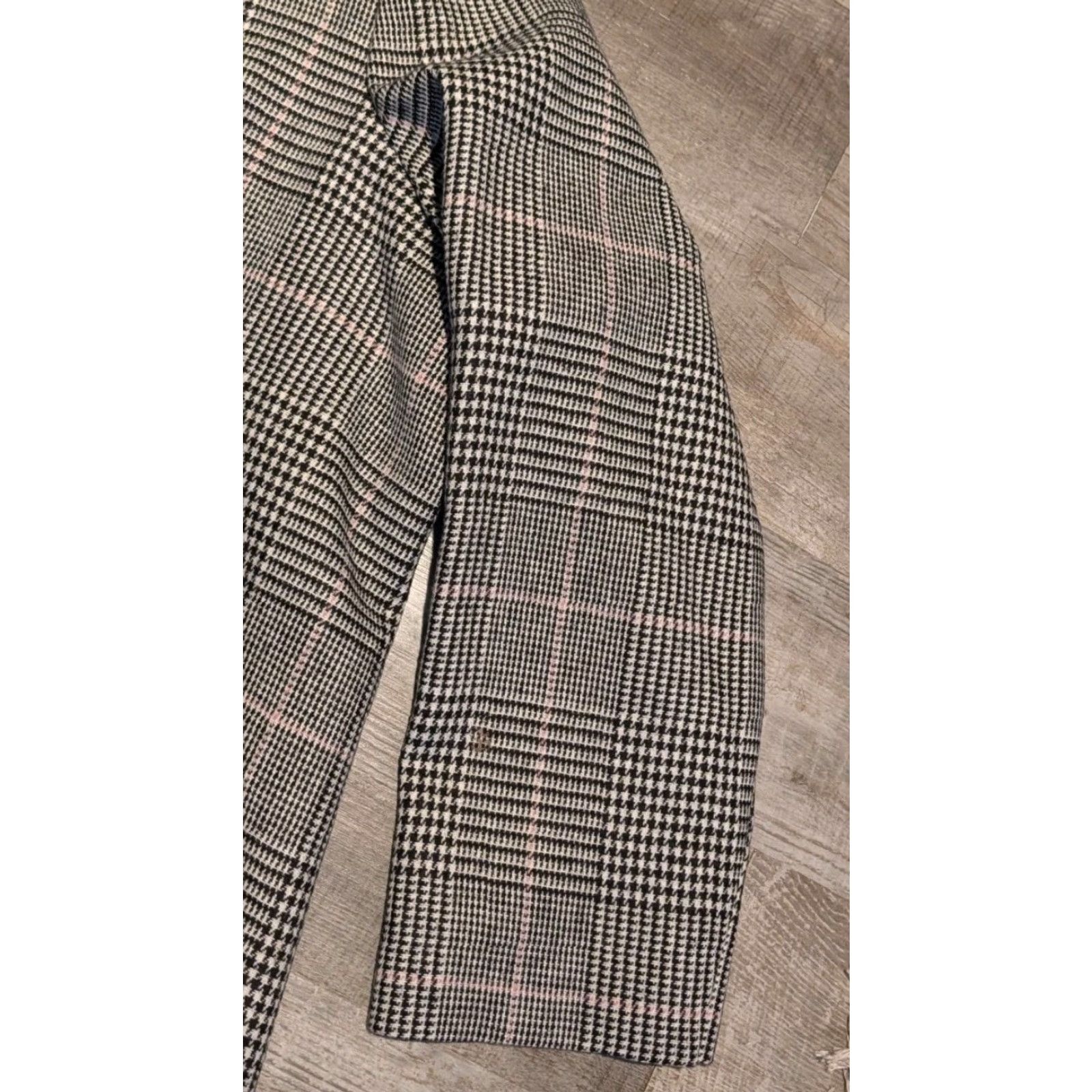 J.Crew NWT J. Crew Women's Plaid Italian Wool Boyfriend Blazer Black Pink J5658 Size 24 Size 4XL / US 24-26 - 4 Thumbnail