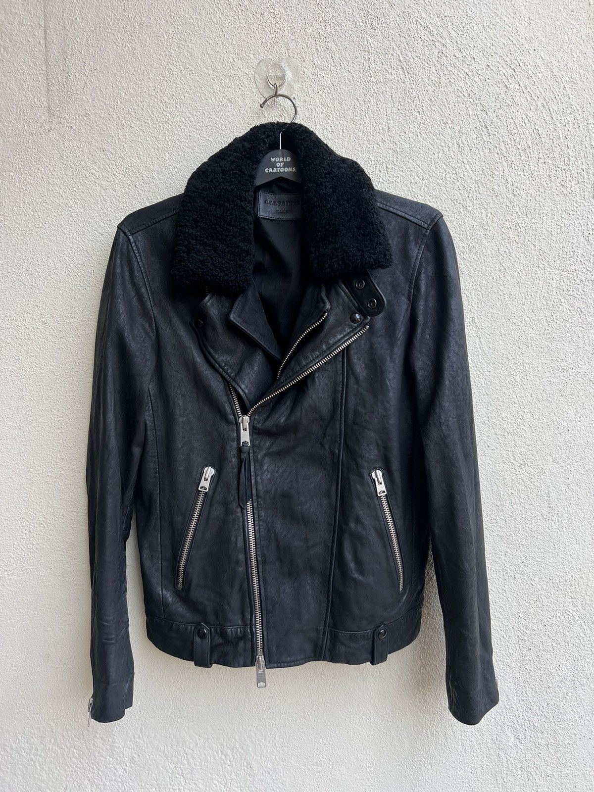 Allsaints AllSaints Shearling Collar Hanoi Leather Biker Jacket Size US S / EU 44-46 / 1 - 23 Thumbnail