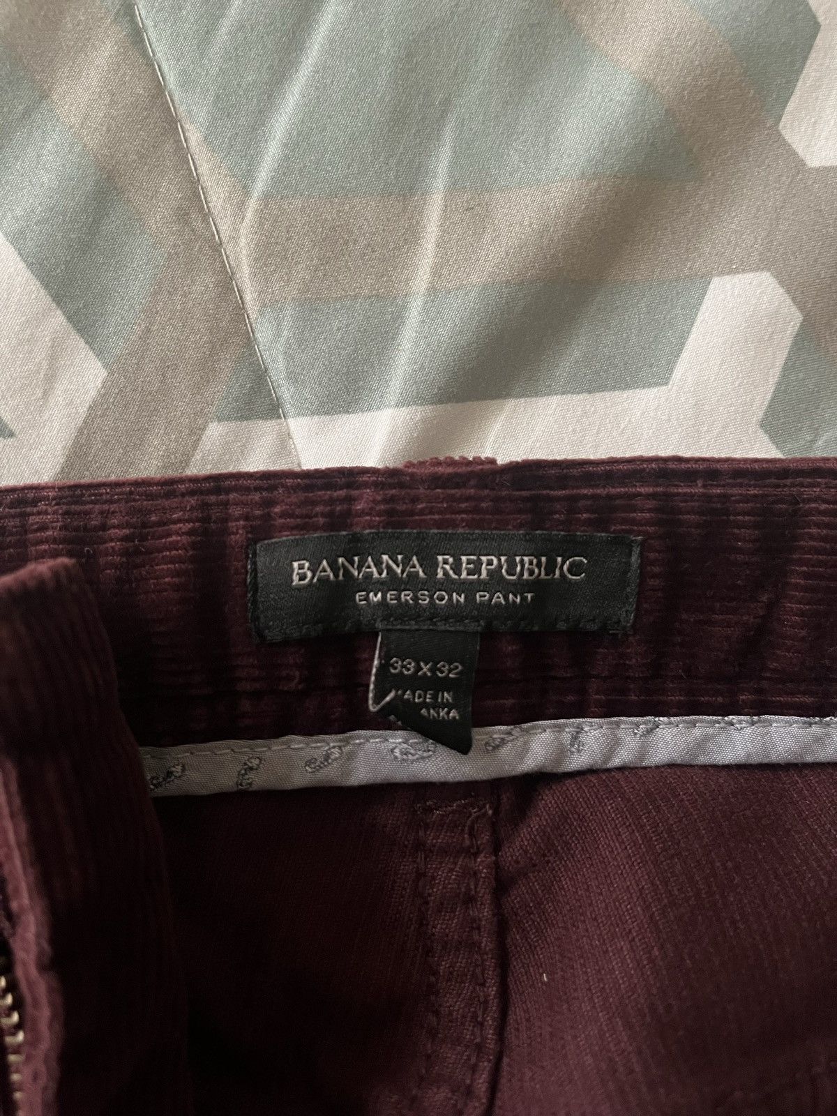 Banana Republic 33x32 Banana Republic Burgundy Corduroy Pants Size US 33 - 3 Thumbnail