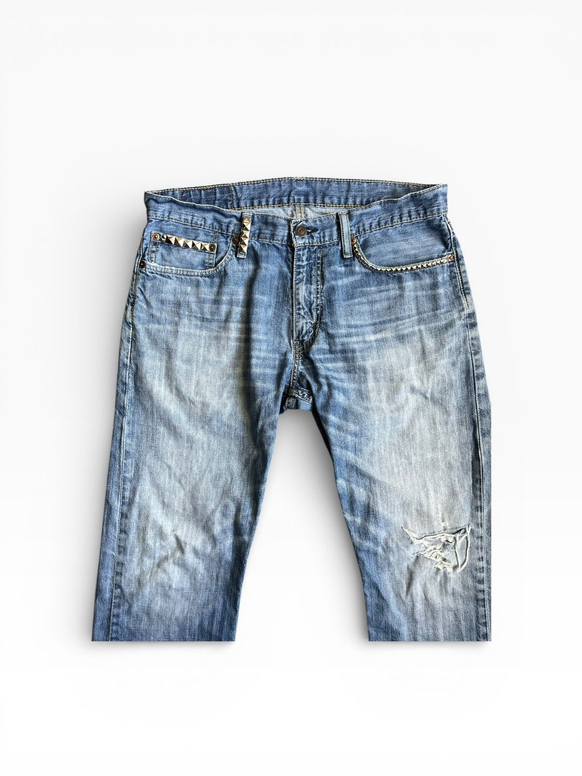 Levi's Vintage Clothing Levi’s Studded Denim Jeans Vintage Fade Distressed Size US 34 / EU 50 - 1 Thumbnail