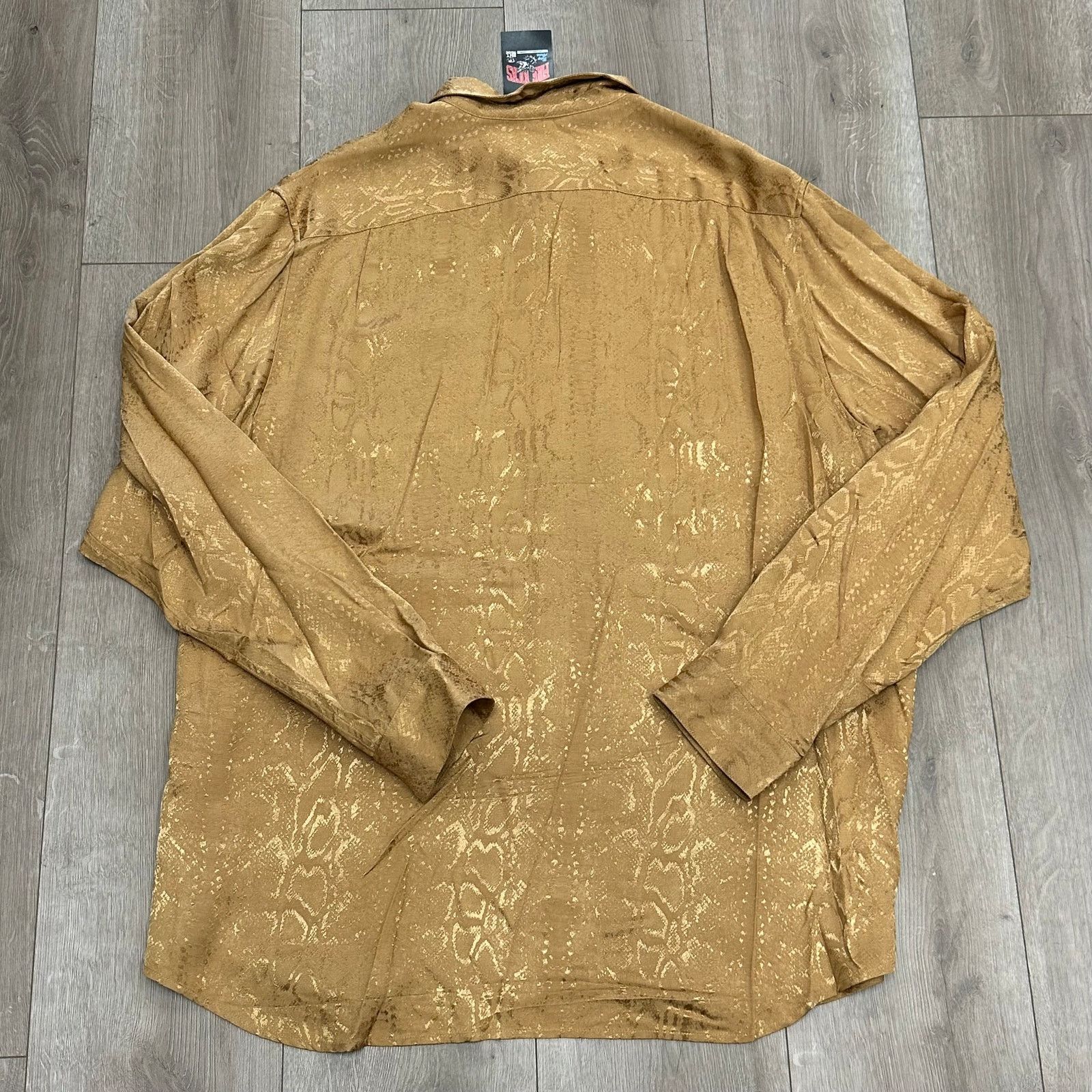 Supreme SS20 Supreme Snakeskin Jacquard Shirt Gold Button Up Size XL Size US XL / EU 56 / 4 - 6 Thumbnail