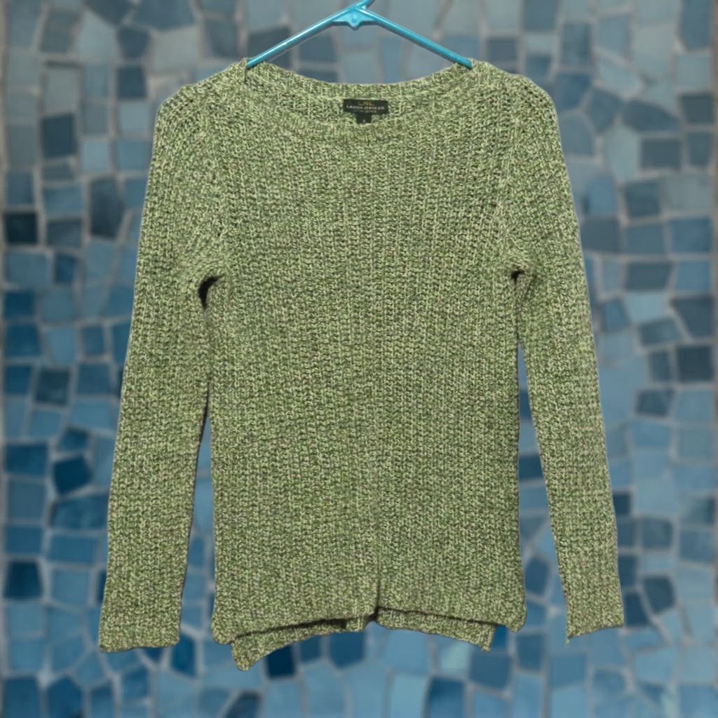 Ralph Lauren Ralph Lauren Jeans Sweater Womens S Green 100% Cotton Round Neck Open-Knit Pullover Long Sleeve Casual Travel Size S / US 4 / IT 40 - 1 Thumbnail