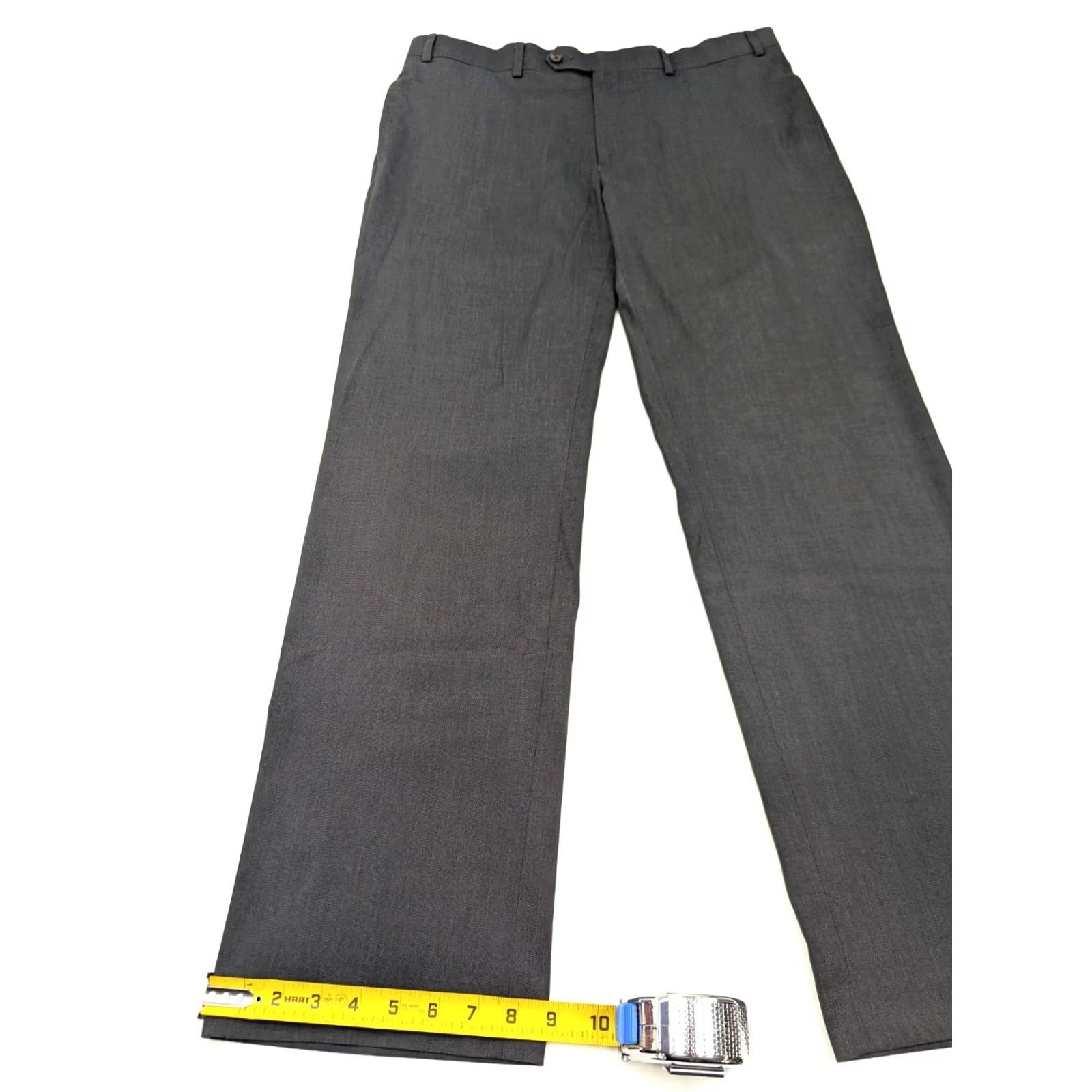 Ralph Lauren RALPH LAUREN Dress Pants Men Gray Flat Front Straight Leg 36x32 Fits 37x32 Size US 37 - 2 Thumbnail