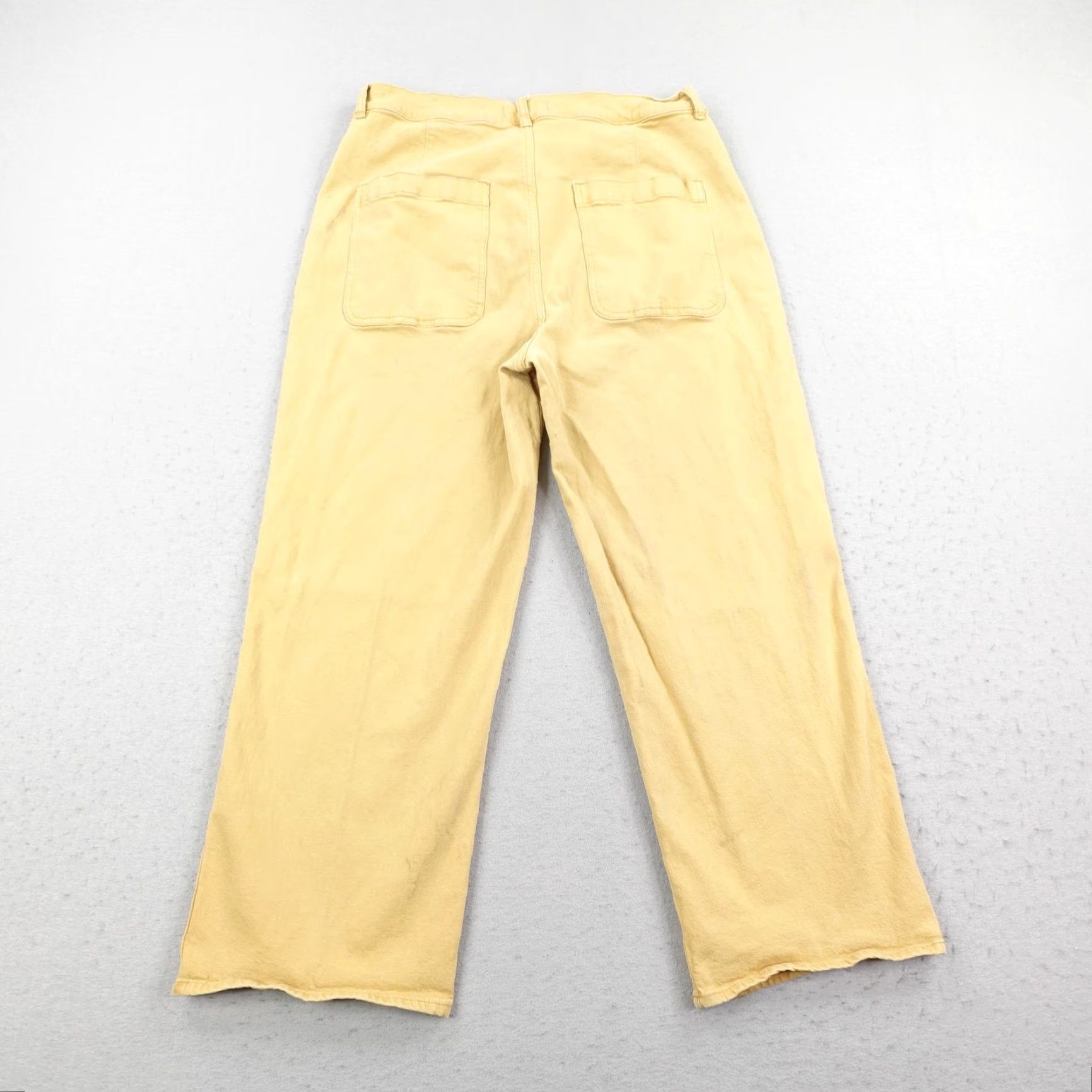 Madewell Madewell Pants Womens 32 Yellow High Rise Wide Leg Utility Baggy Stretchy Twill Pockets Relaxed Zip Size 24" / US 00 / IT 34 - 6 Thumbnail