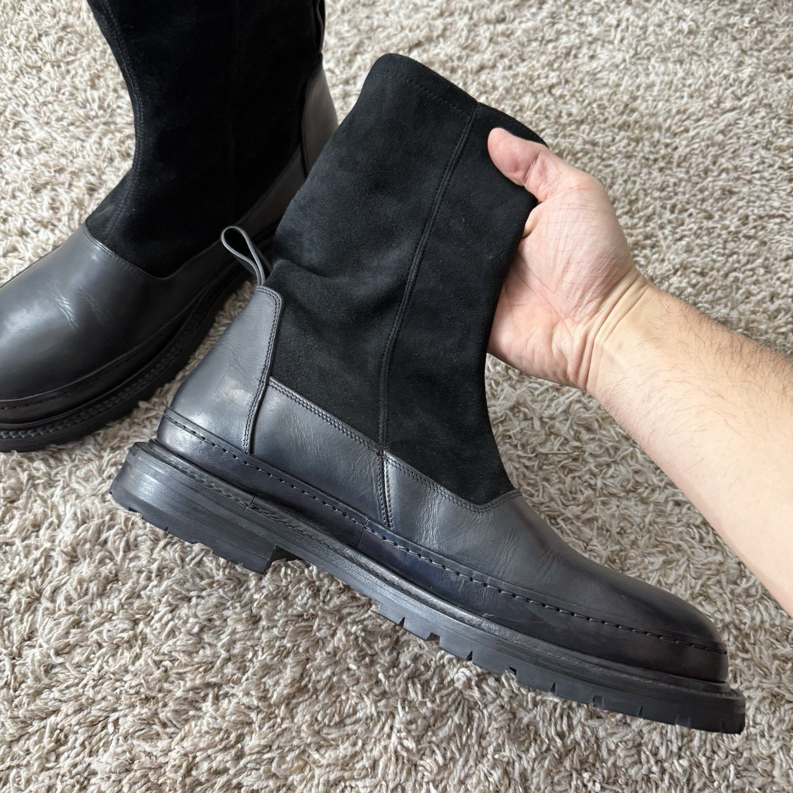 Other Adyar Black Suede Leather Chelsea Boots SSENSE Exclusive Size US 12 / EU 45 - 2 Thumbnail