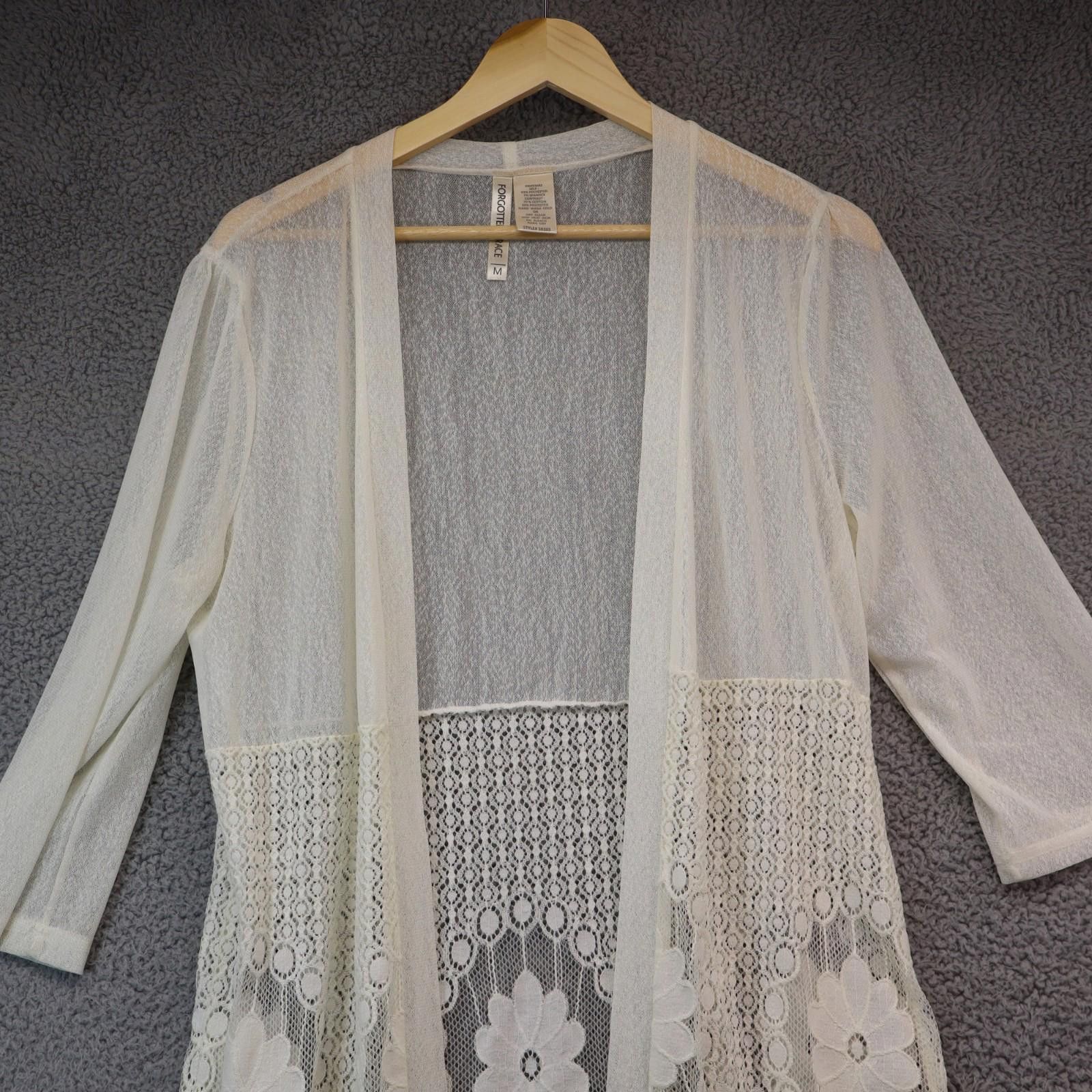 Other Ivory Floral Lace Gown Cover Women Medium 3/4 Sleeve Size ONE SIZE - 2 Thumbnail