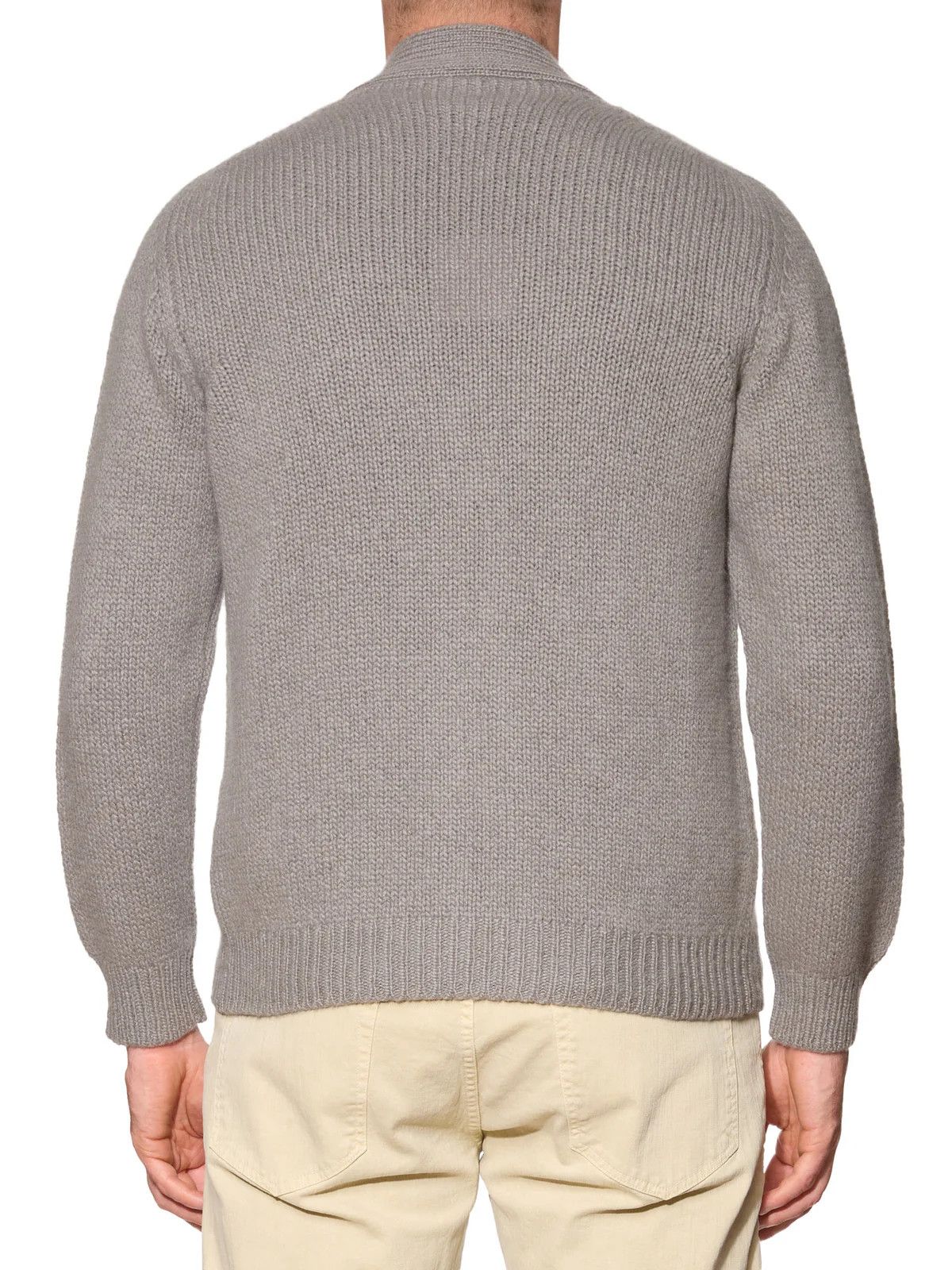 Fedeli FEDELI Gray Cashmere-Virgin Wool Knit Heavy Cardigan Sweater Size US M / EU 48-50 / 2 - 3 Thumbnail