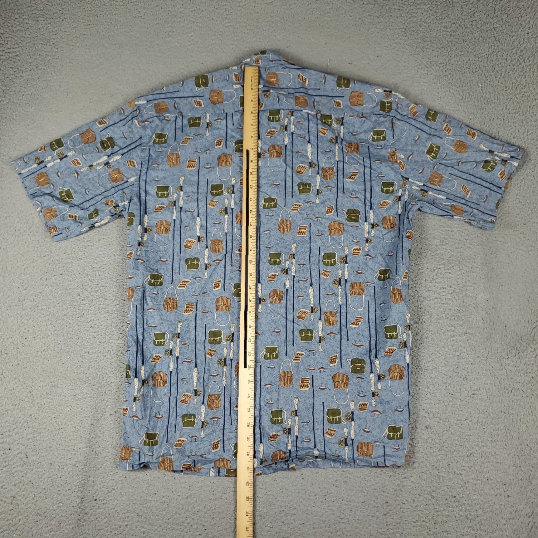Vintage Burma Bibas Shirt Mens Large Blue Button-Up Short Sleeve Cotton Geometric Pattern Casual Regular Fit Mens Size US L / EU 52-54 / 3 - 3 Thumbnail