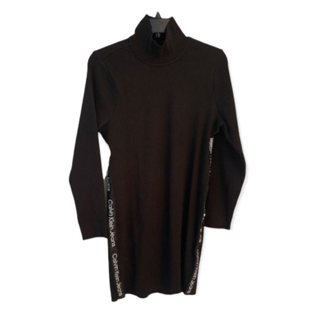 Calvin Klein CALVIN KLEIN Logo Tape Ribbed Mock Neck Zip size XL Size XL / US 12-14 / IT 48-50 - 2 Thumbnail