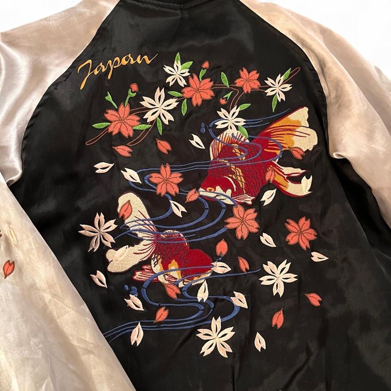 Japanese Brand Japanese koi sakura embroidered satin bomber souvenir jacket Size M / US 6-8 / IT 42-44 - 3 Thumbnail
